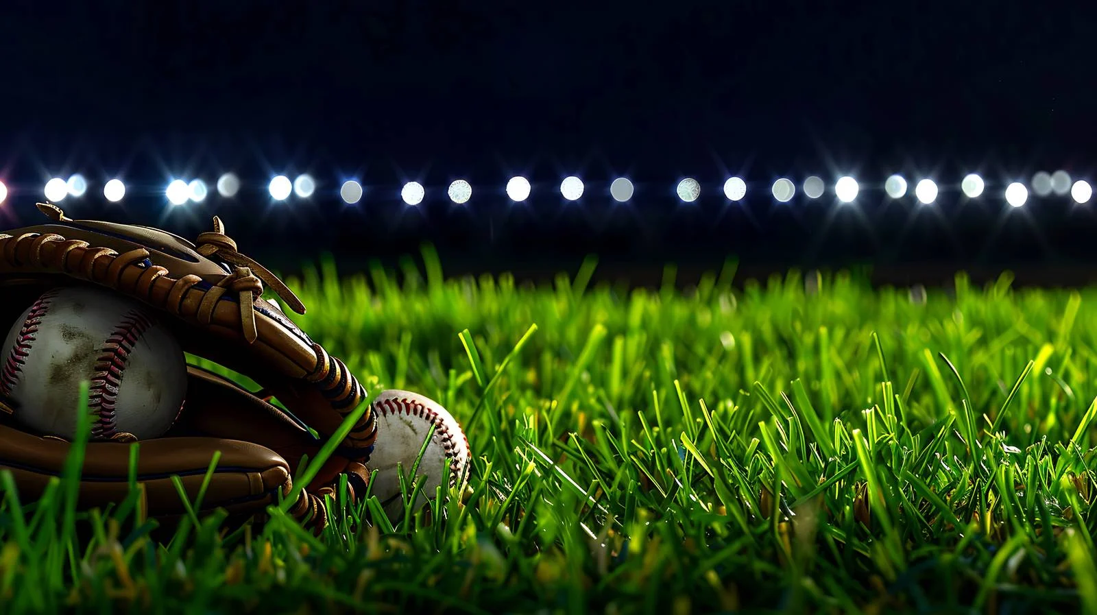 Baseball gear on field under low angle — free download from Dotvec
