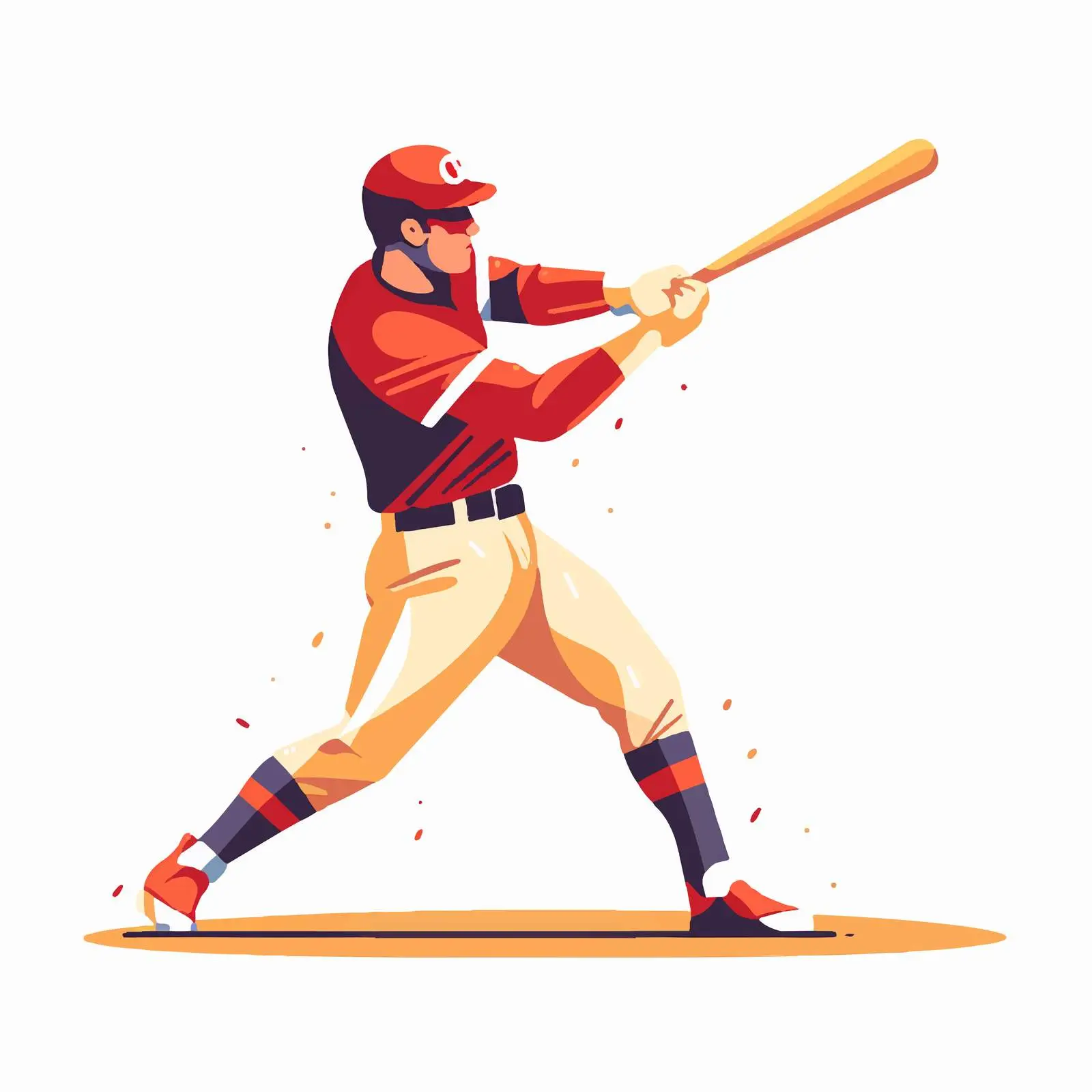 Happy Athlete Swinging Baseball Bat — free download from Dotvec