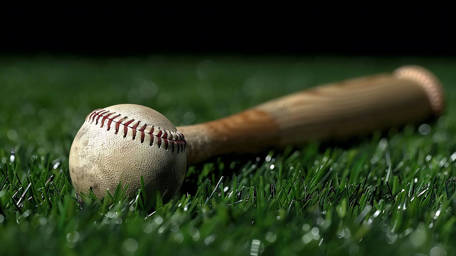 Dynamic Baseball Scene with Bat in Focus — free download from Dotvec