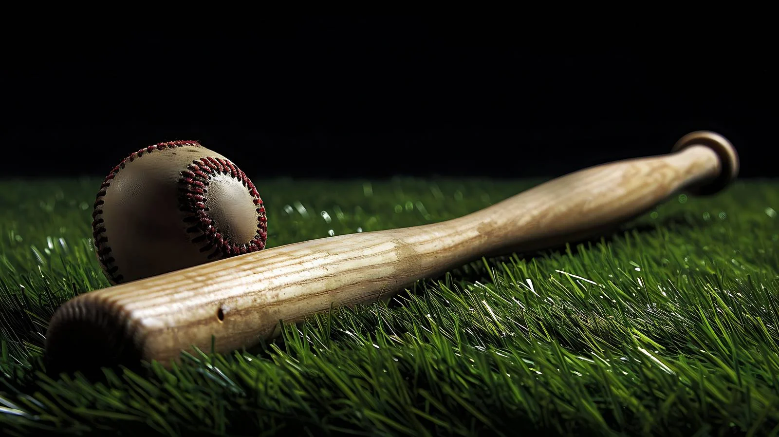 Detailed Close-Up of Baseball Bat on Grass — free download from Dotvec