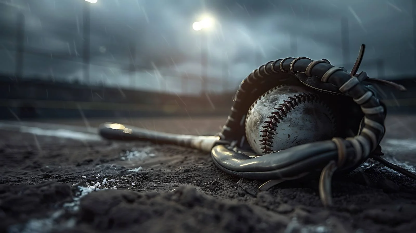 Low angle view of baseball in mitt — free download from Dotvec