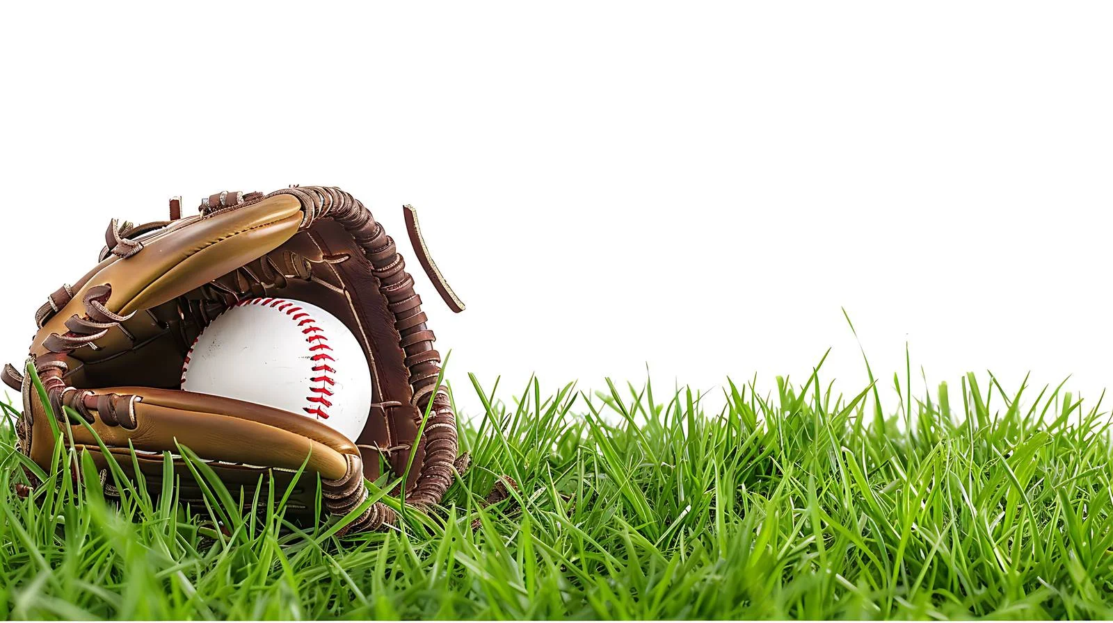 Baseball gear on grass near field stripe — free download from Dotvec