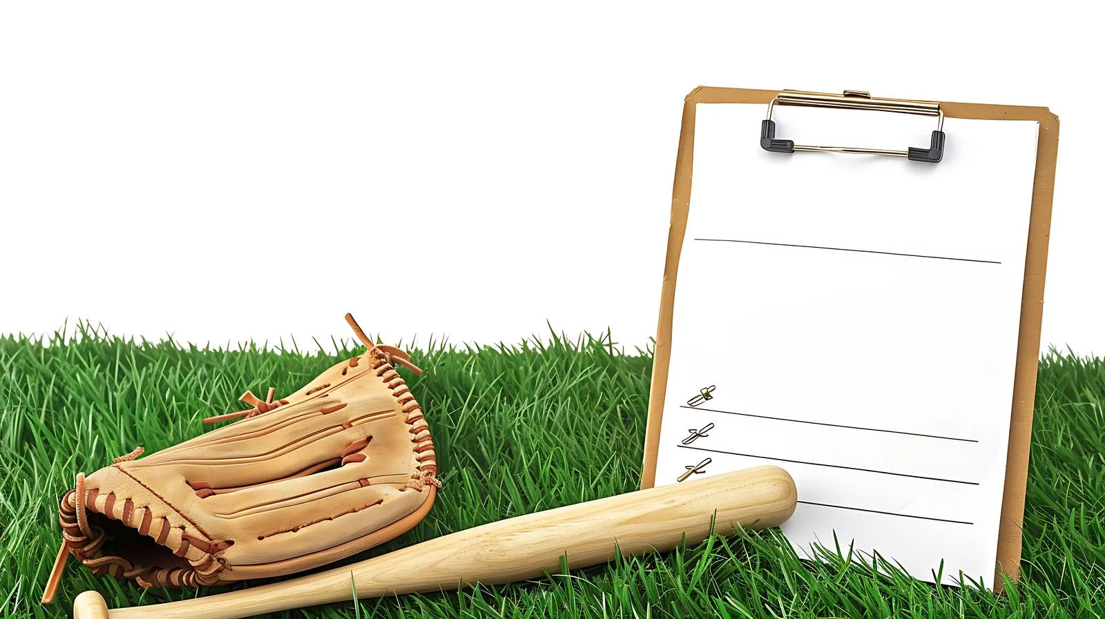 Baseball equipment on grass field with stripe — free download from Dotvec
