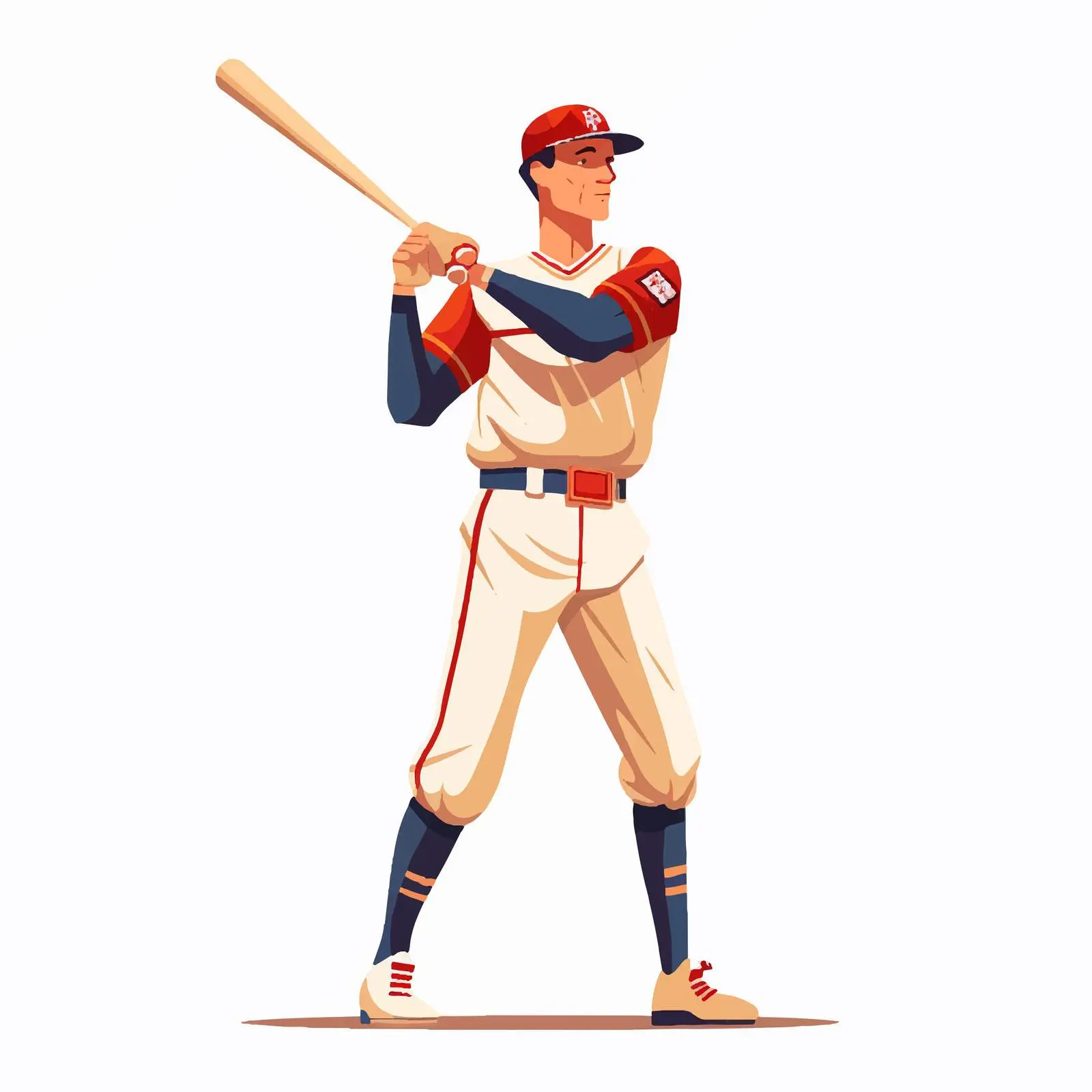 Baseball Player Holding Bat Vector Illustration — free download from Dotvec