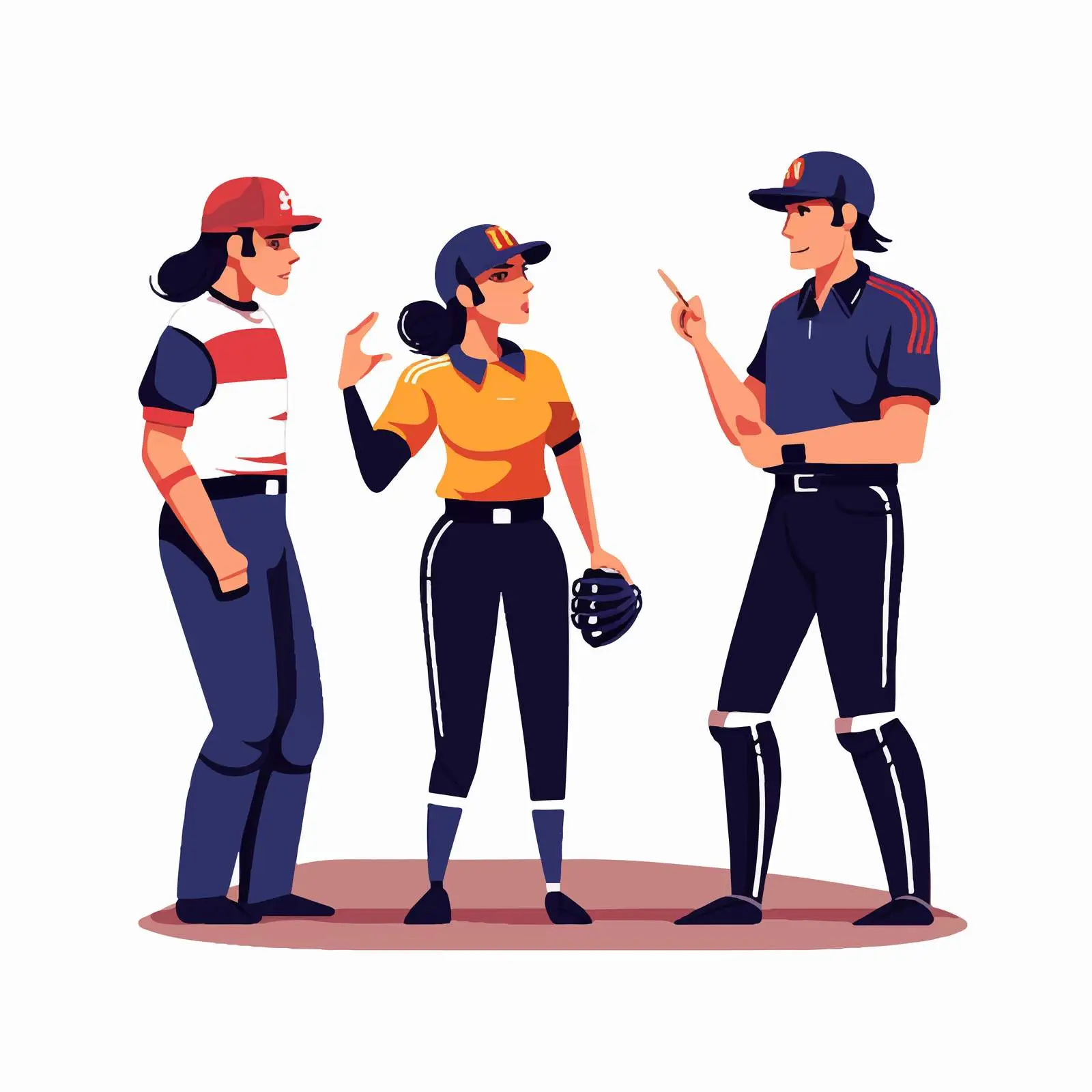 Baseball Player Pitcher and Umpire in Helmet — free download from Dotvec