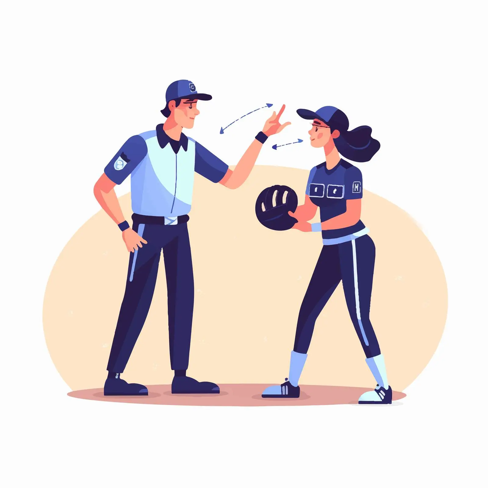 Baseball Player Pitcher and Umpire in Helmet — free download from Dotvec