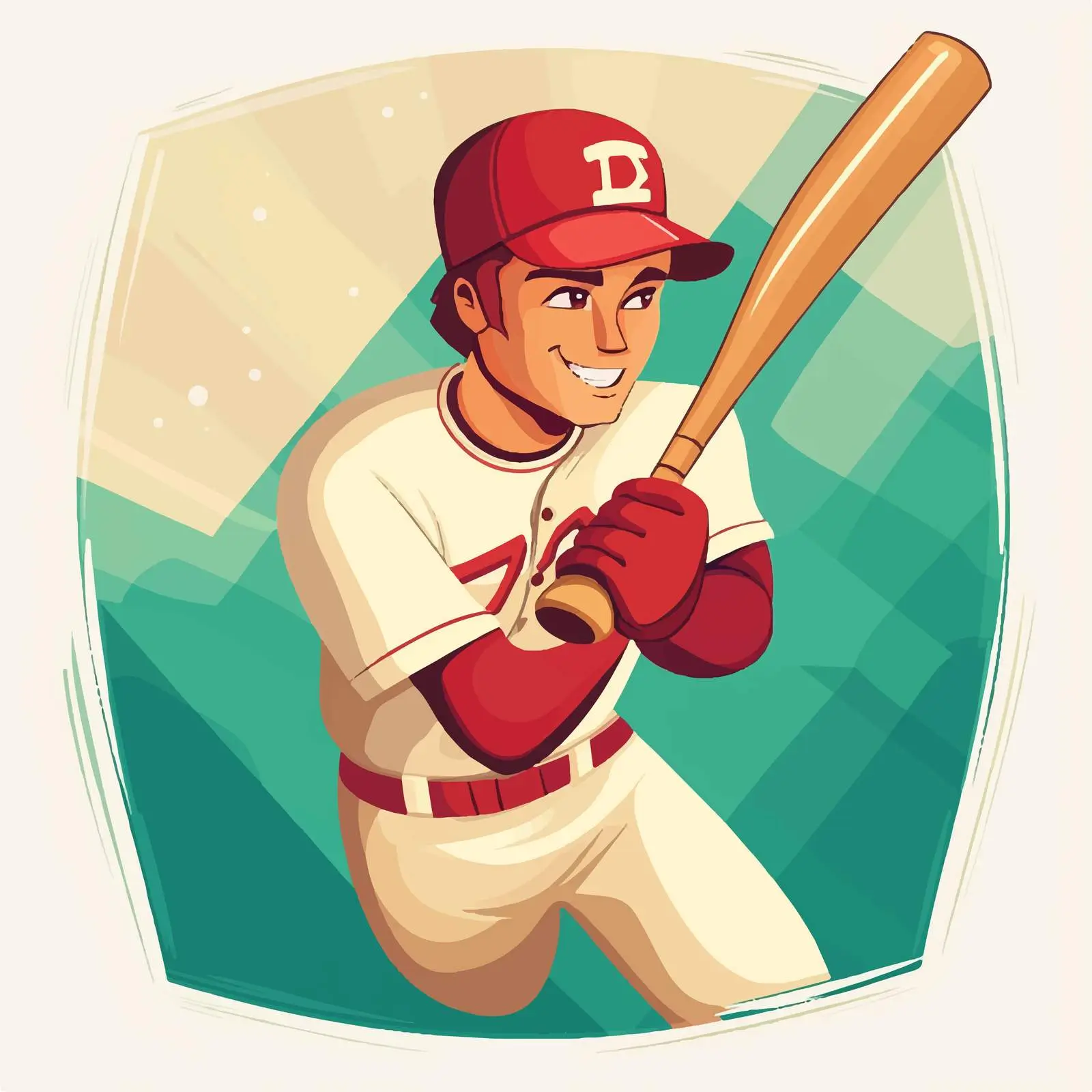 Cartoon Baseball Player with Bat Vector — free download from Dotvec