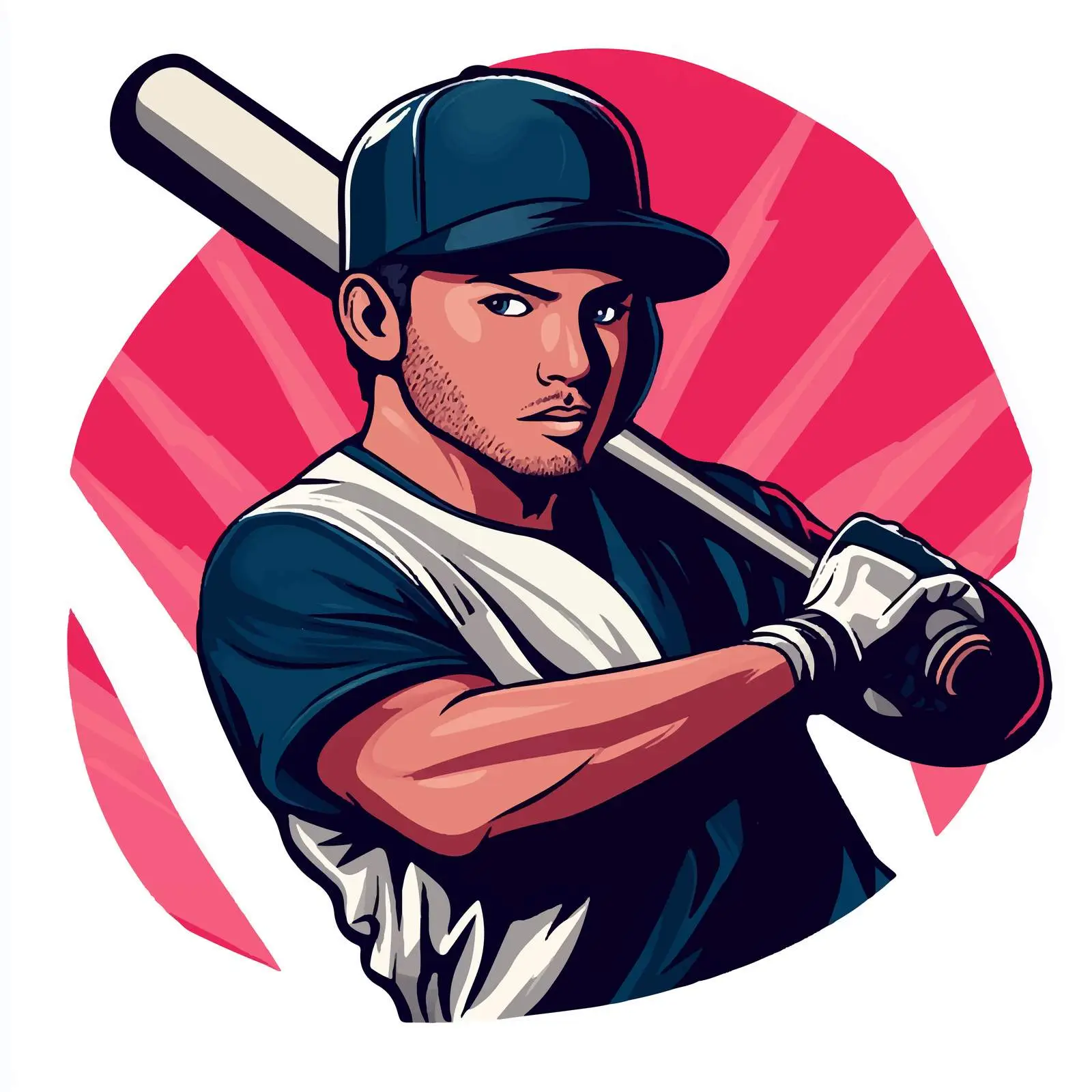 Cartoon Baseball Player with Bat Vector — free download from Dotvec