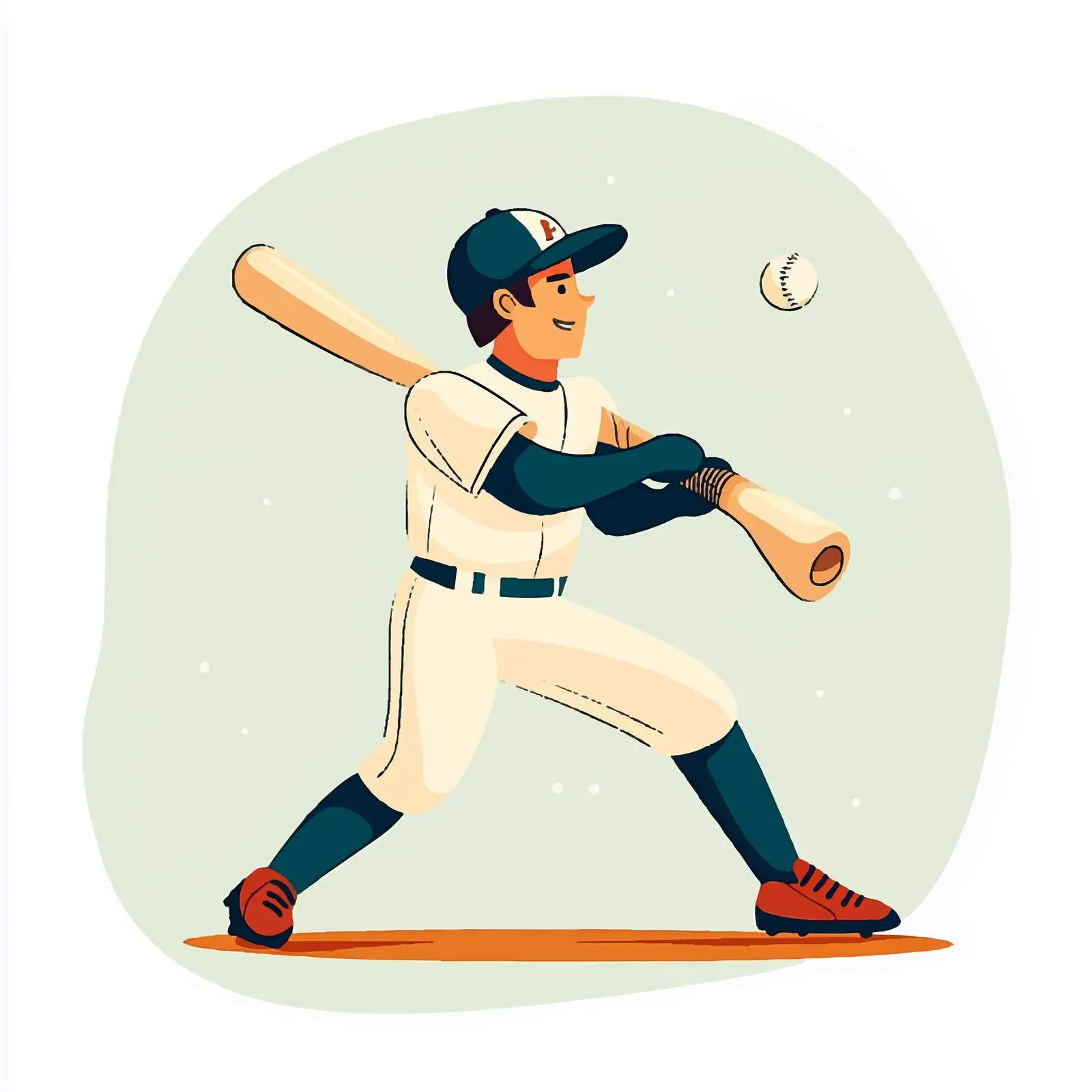Cartoon Baseball Player with Bat — free download from Dotvec