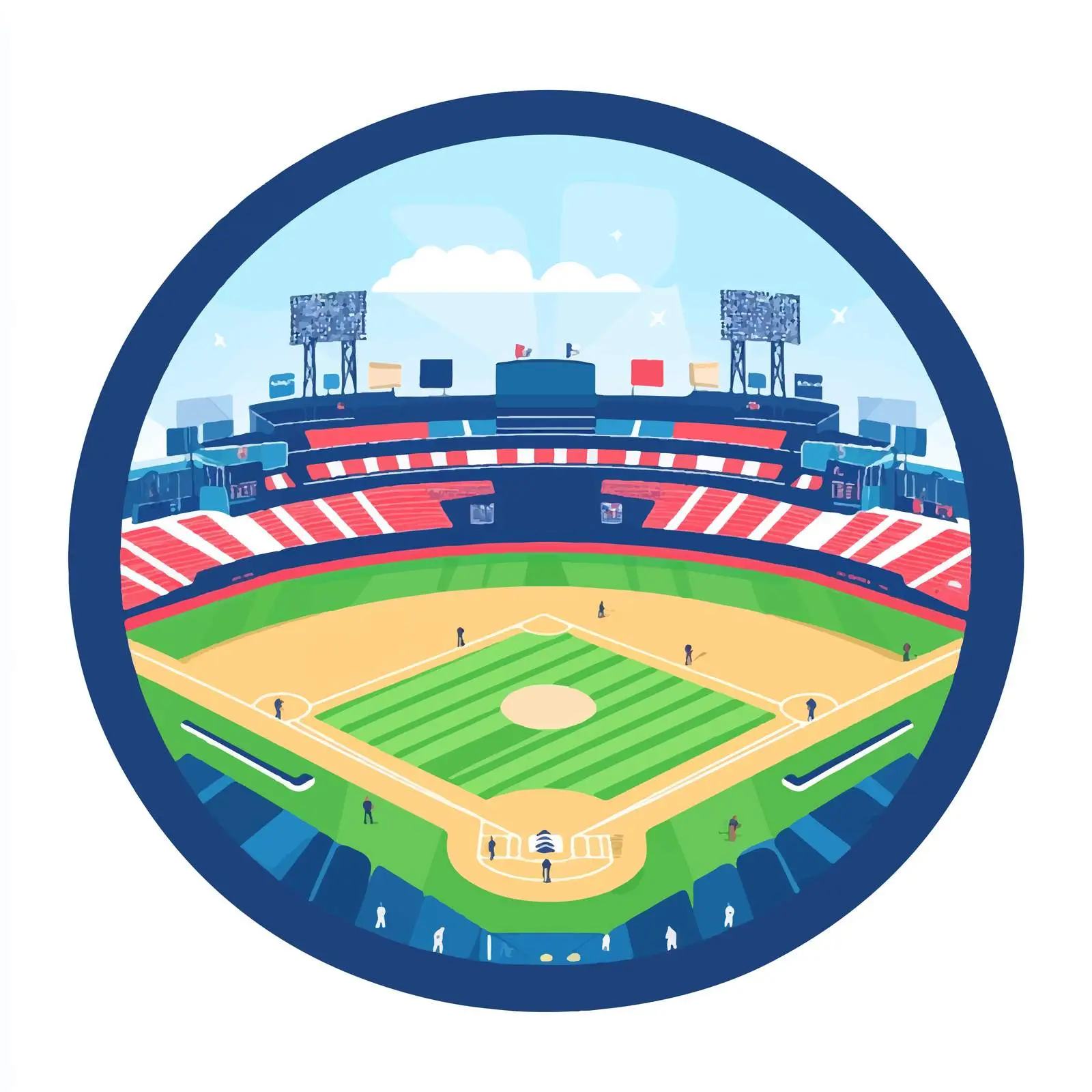 Flat Vector Baseball Stadium Illustration — free download from Dotvec