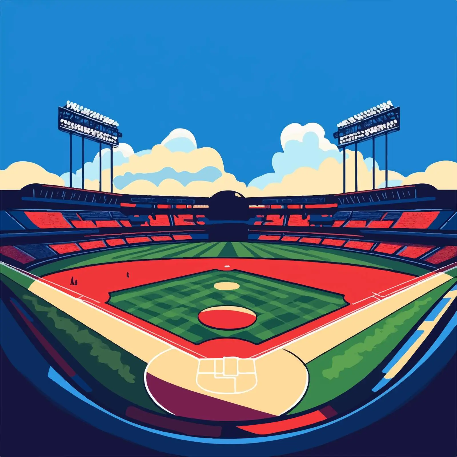 Flat Vector Baseball Stadium Illustration — free download from Dotvec