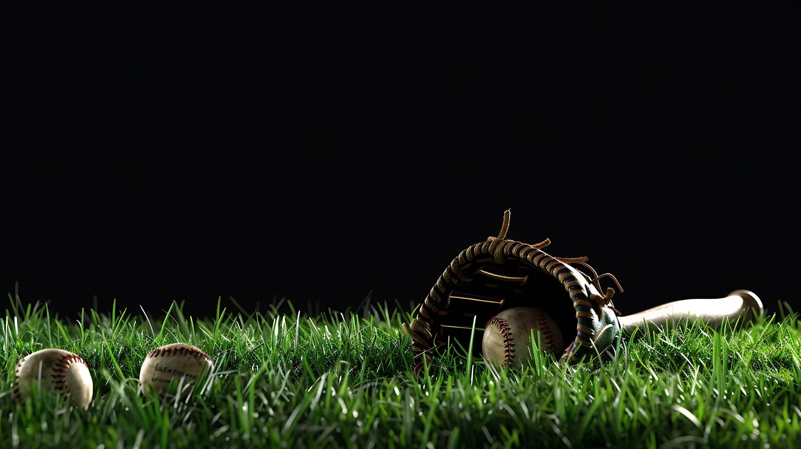 Nighttime Baseball Scene on Green Field — free download from Dotvec