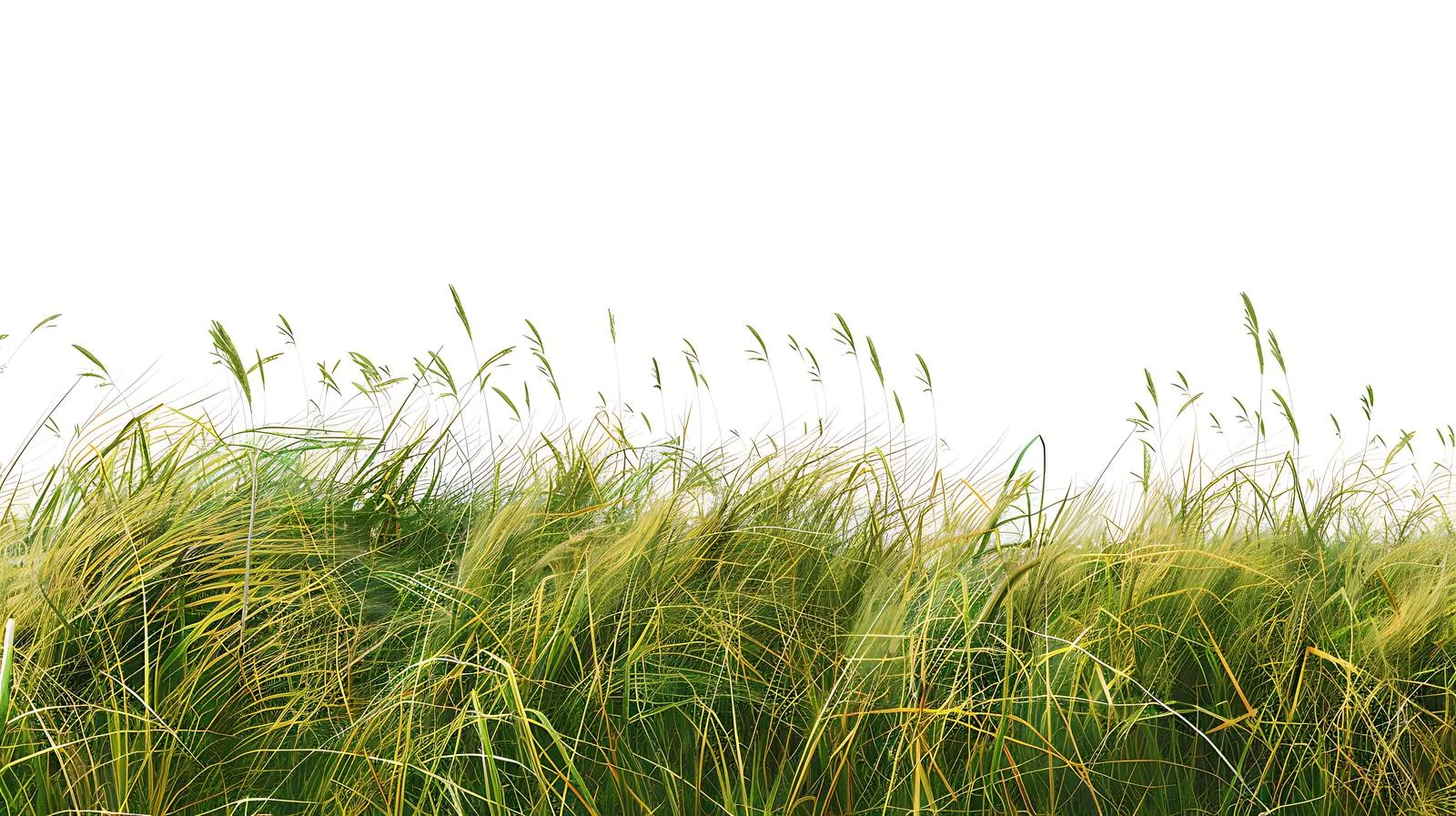 Serene Bashang Grassland on White, AR 16:9 — free download from Dotvec
