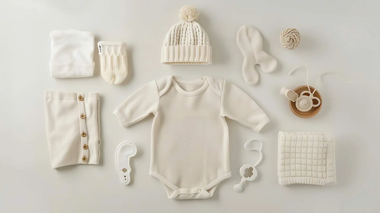 Newborn Baby Bodysuit Set with Hat and Socks — free download from Dotvec