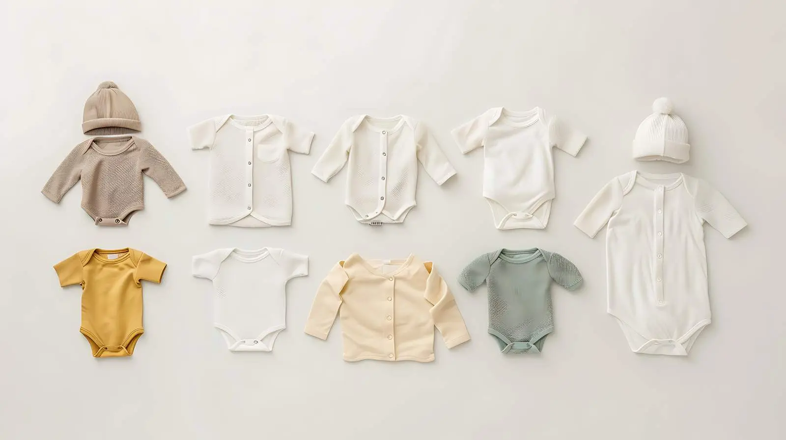 Newborn Baby Bodysuits and Caps Set — free download from Dotvec