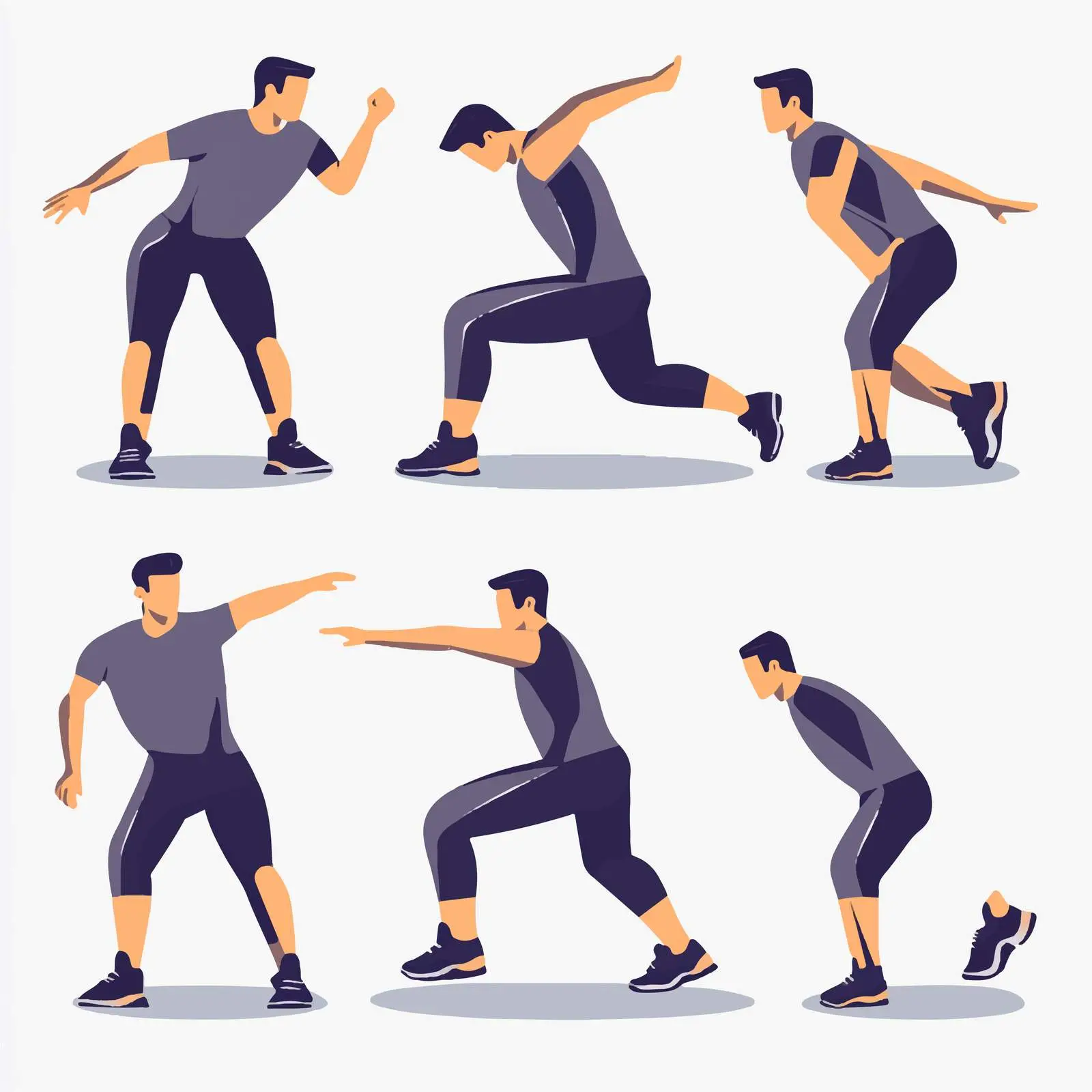 Man Performing Fitness Exercises Vector — free download from Dotvec