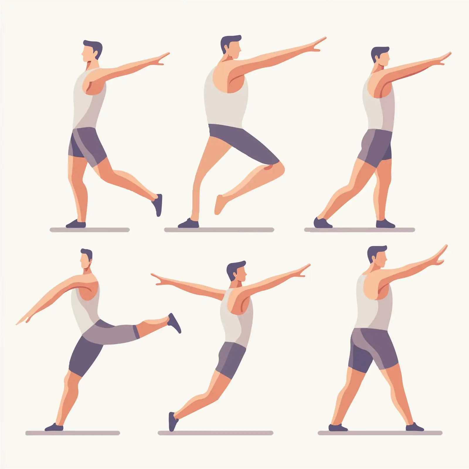 Man Performing Fitness Exercises Set — free download from Dotvec