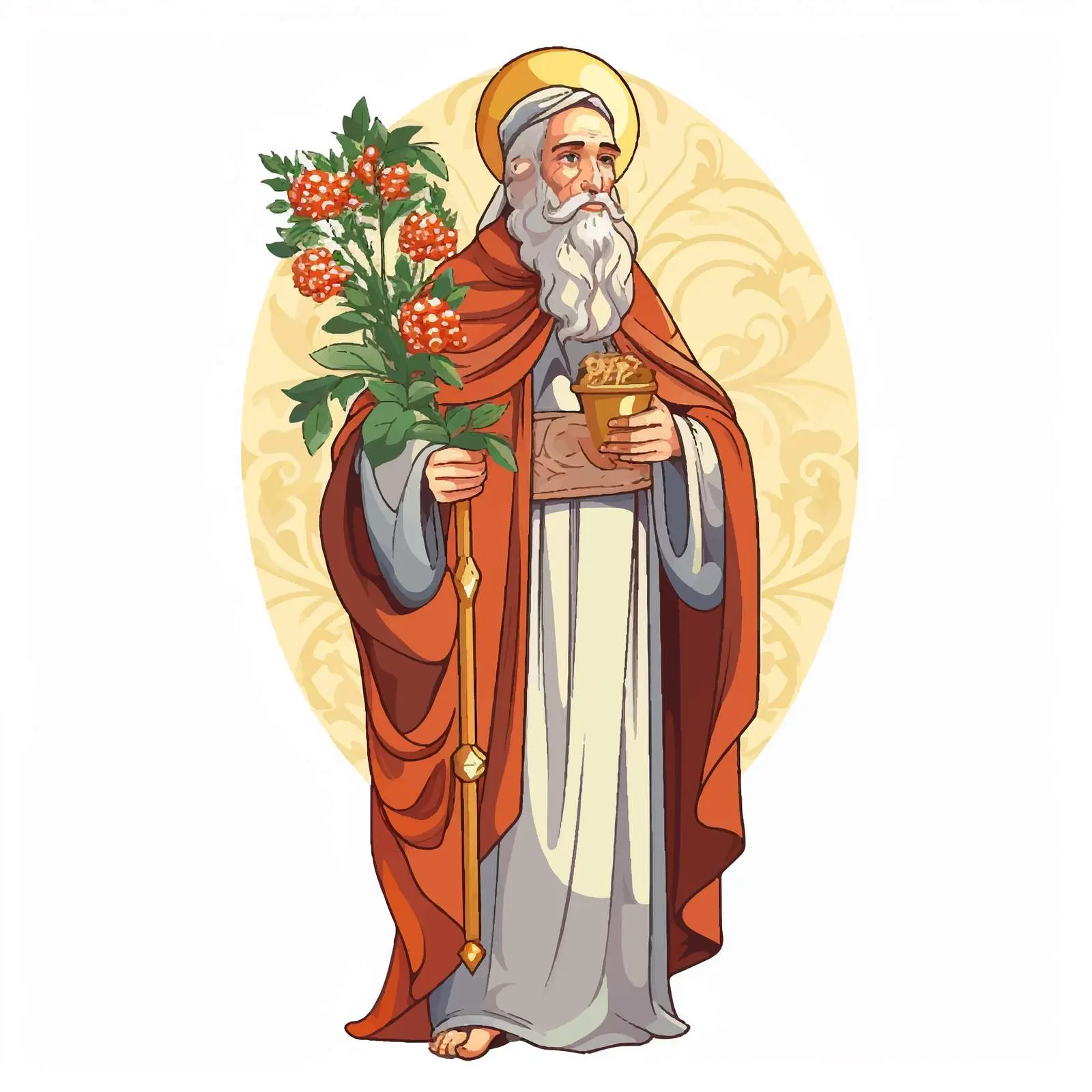Basil of Caesarea Byzantine Style Illustration – free religious vector image from Dotvec