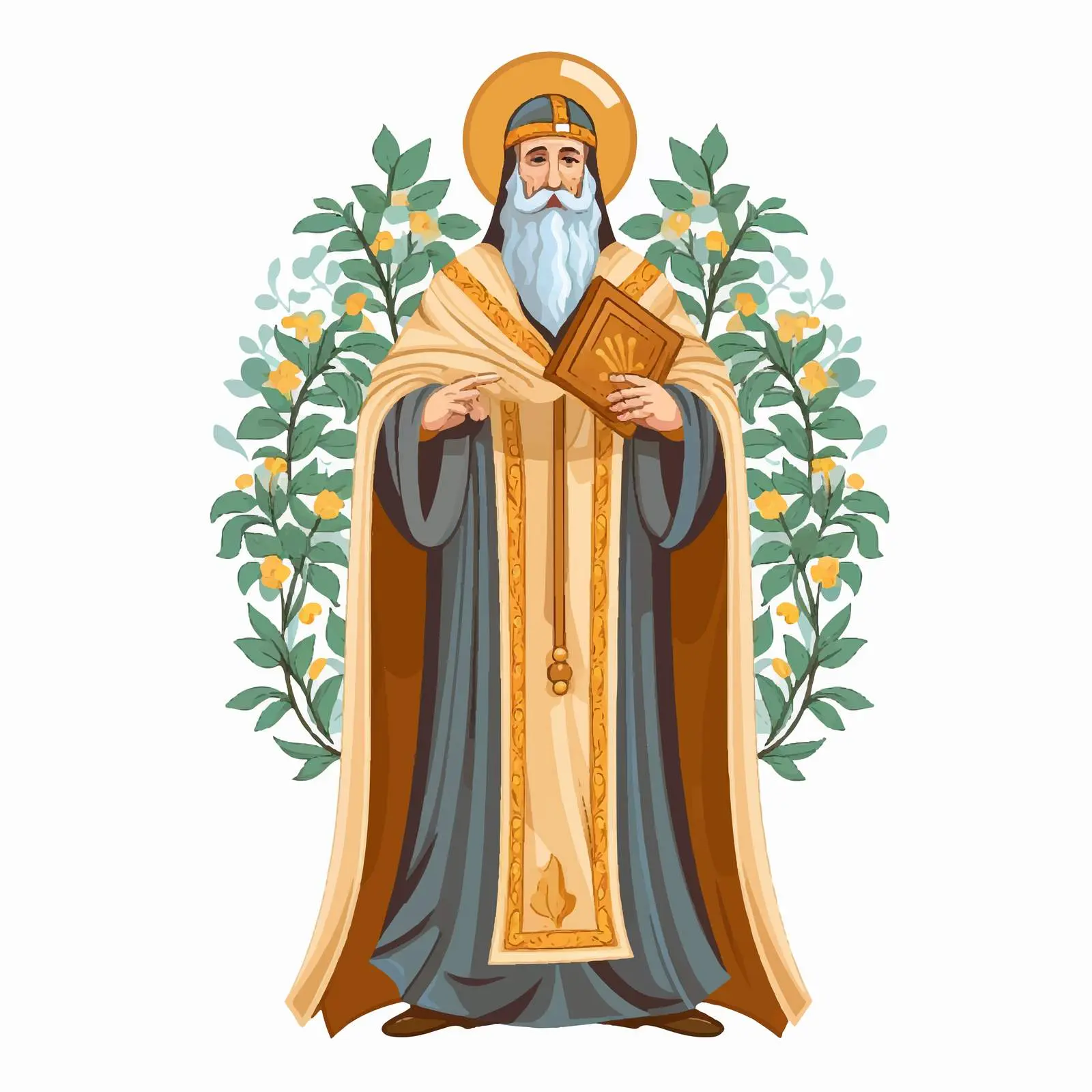 Basil of Caesarea Byzantine Style Illustration – free religious vector image from Dotvec