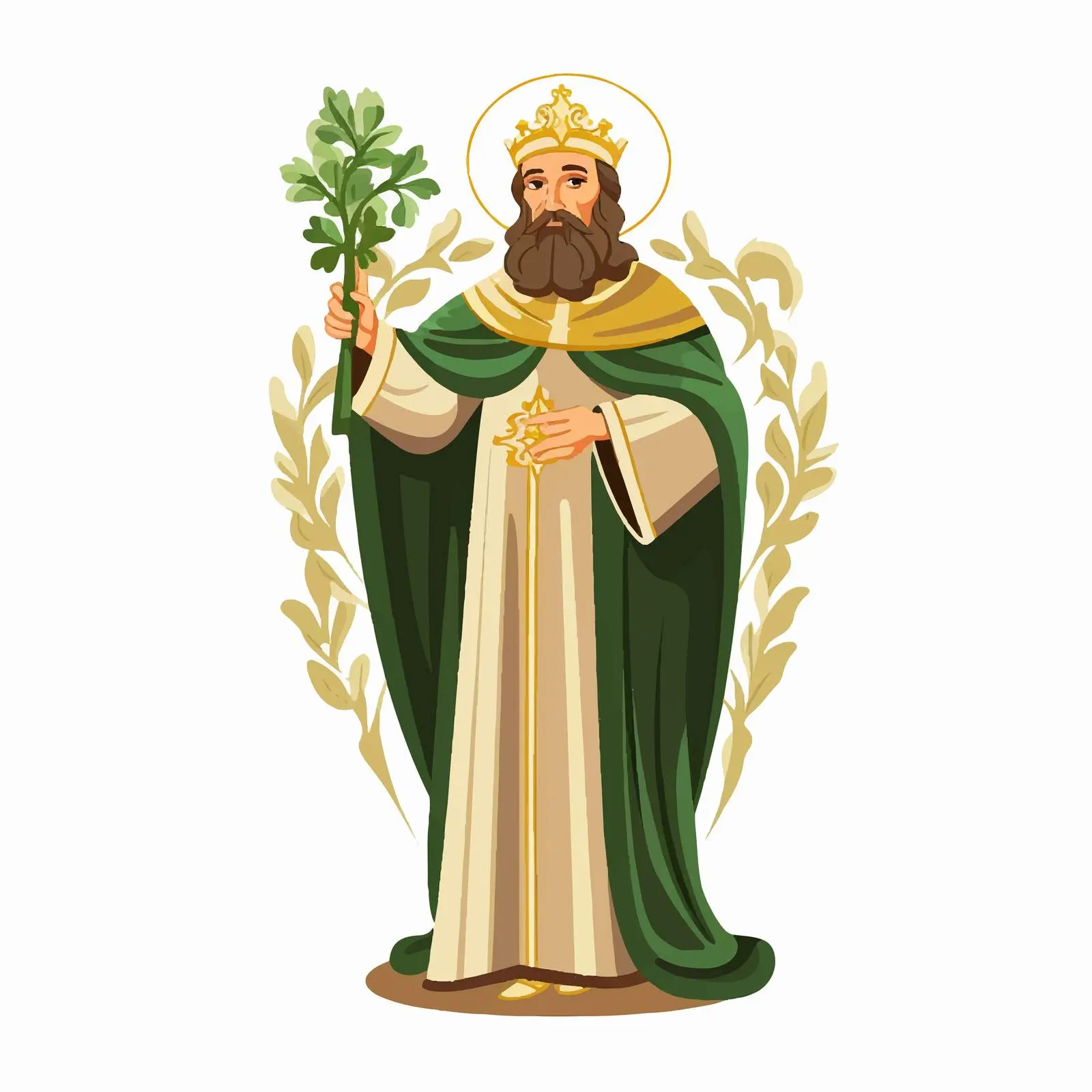 Byzantine Style Illustration of Basil of Caesarea – free religious vector image from Dotvec