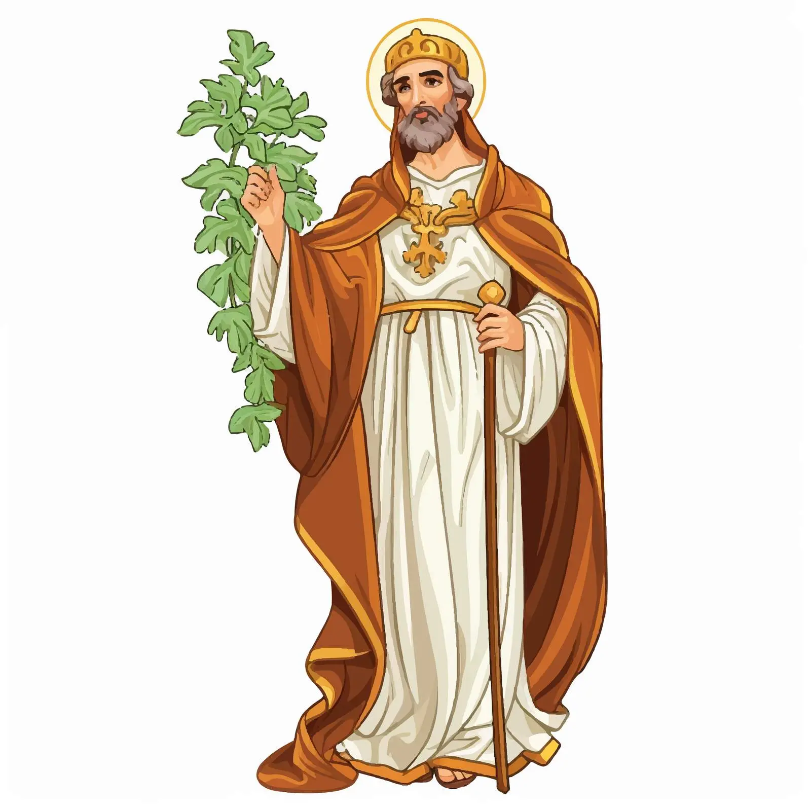 Byzantine Illustration of Basil of Caesarea – free religious vector image from Dotvec