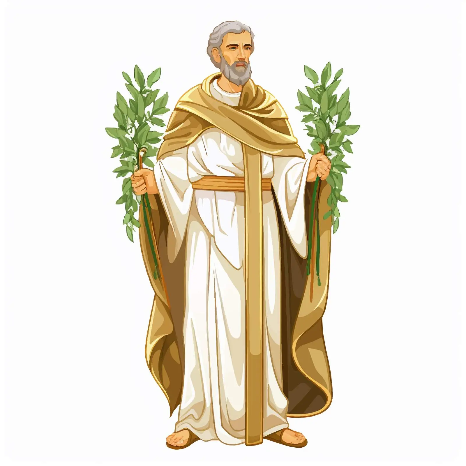 Byzantine Style Illustration of Basil of Caesarea – free religious vector image from Dotvec