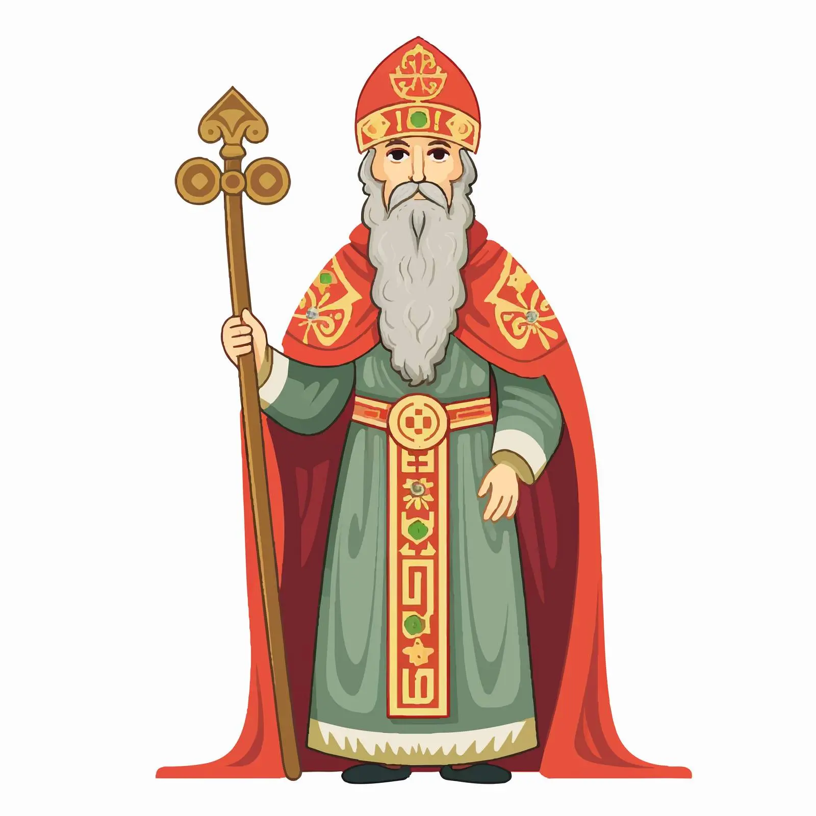 Byzantine Style Illustration of Basil of Ostrog – free religious vector image from Dotvec