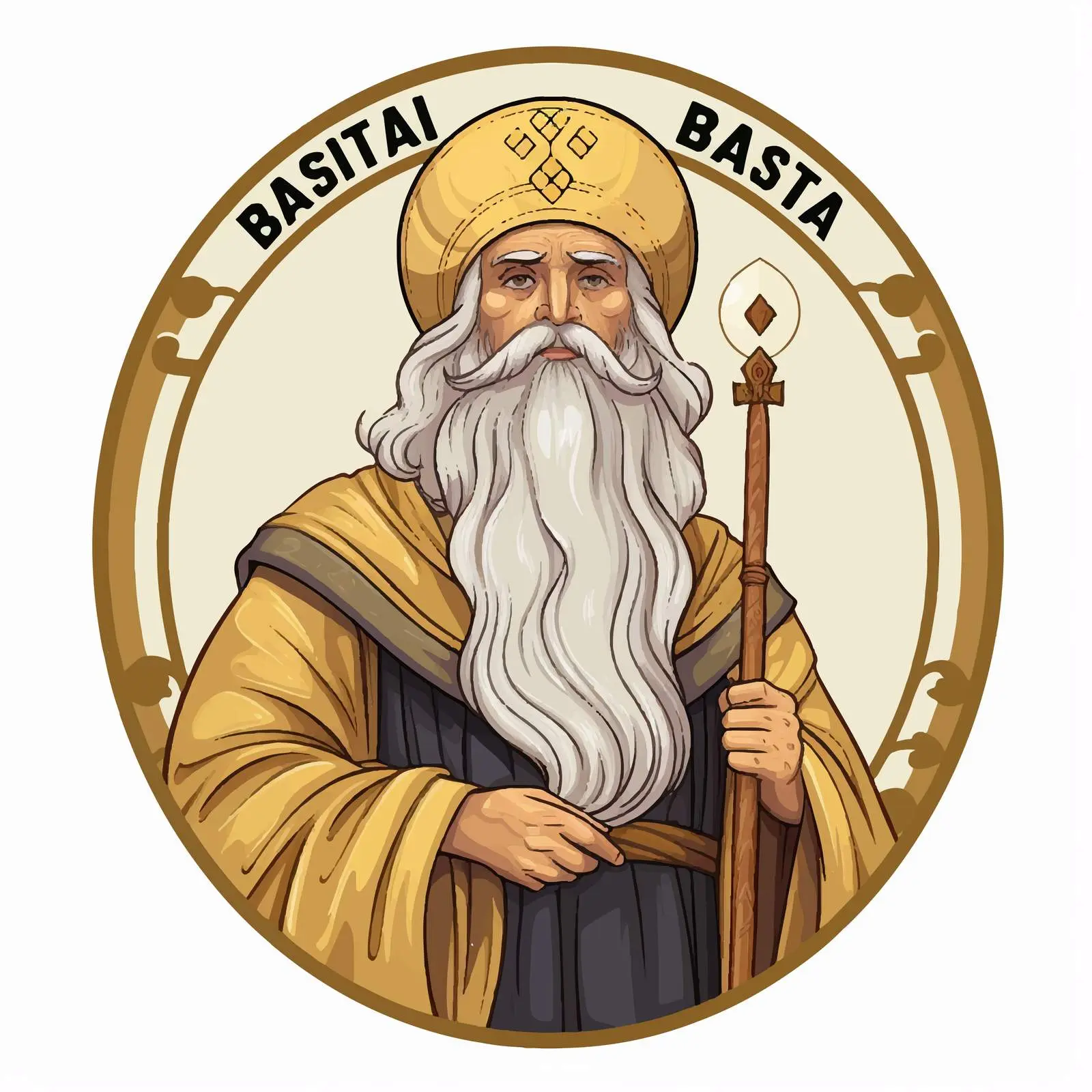 Basil of Ostrog Byzantine Style Cartoon Vector – free sacred art image from Dotvec