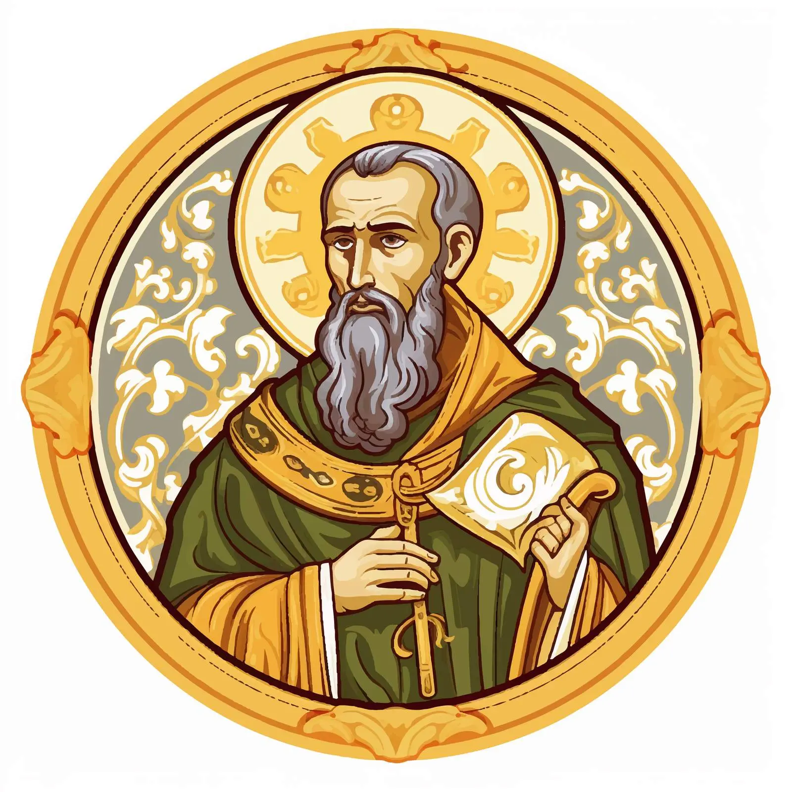 Basil of Ostrog Illustration by Stojan Jovanović – free religious vector image from Dotvec