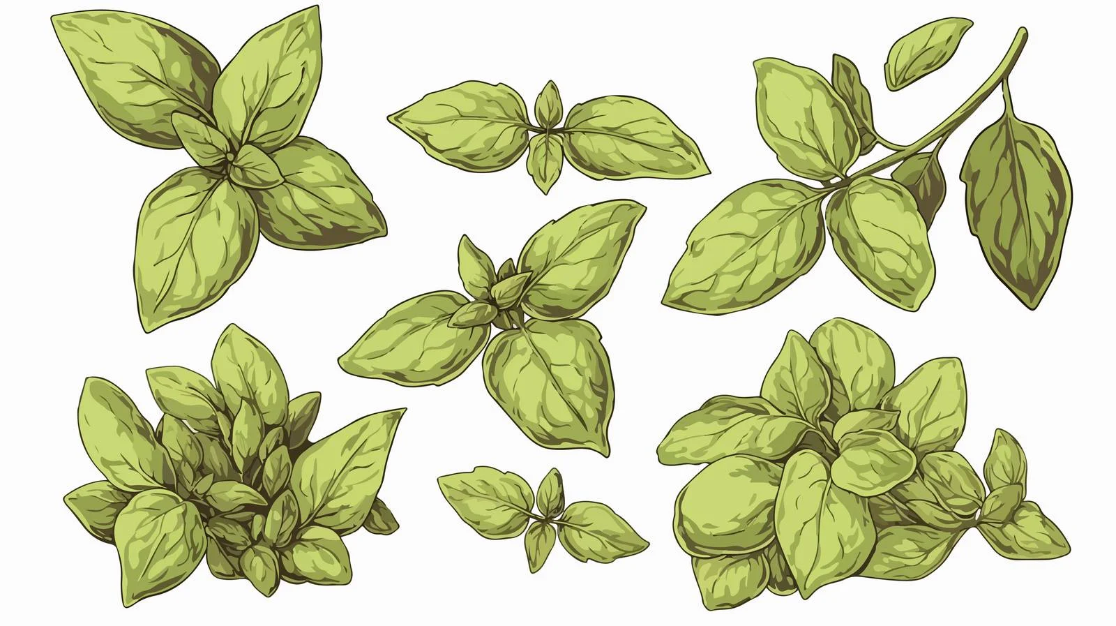 Elegant Basil Plant Contour Illustration — free download from Dotvec