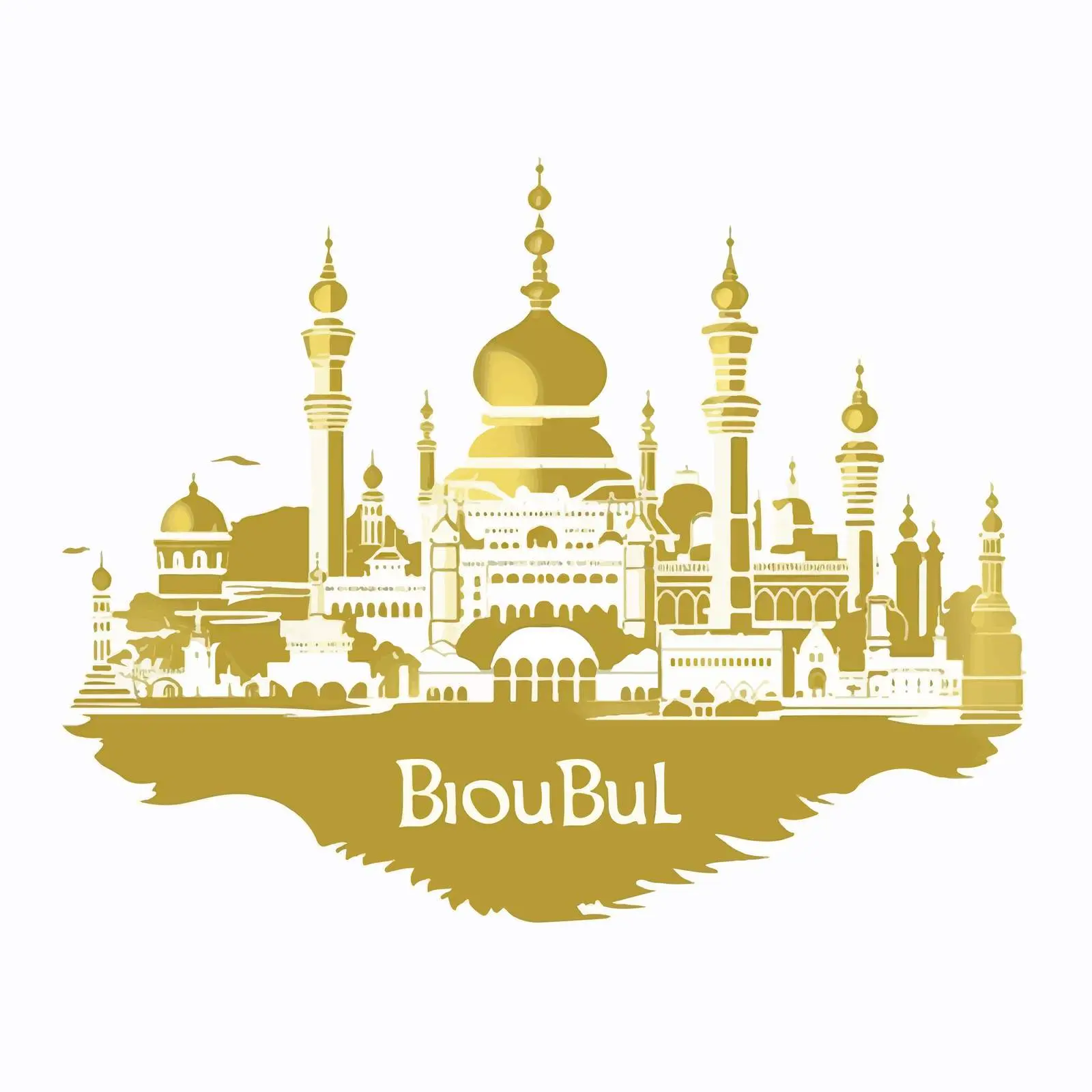 Cartoon Map of Brunei Silhouettes on White Background – free infographic image from Dotvec