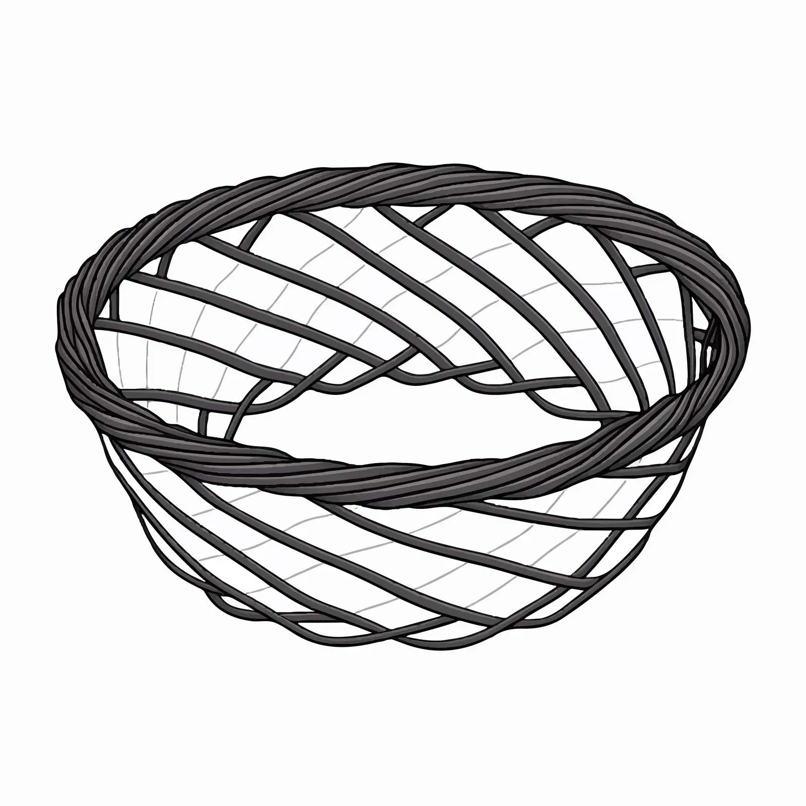 Basket Line Vector Illustration on White Background — free download from Dotvec