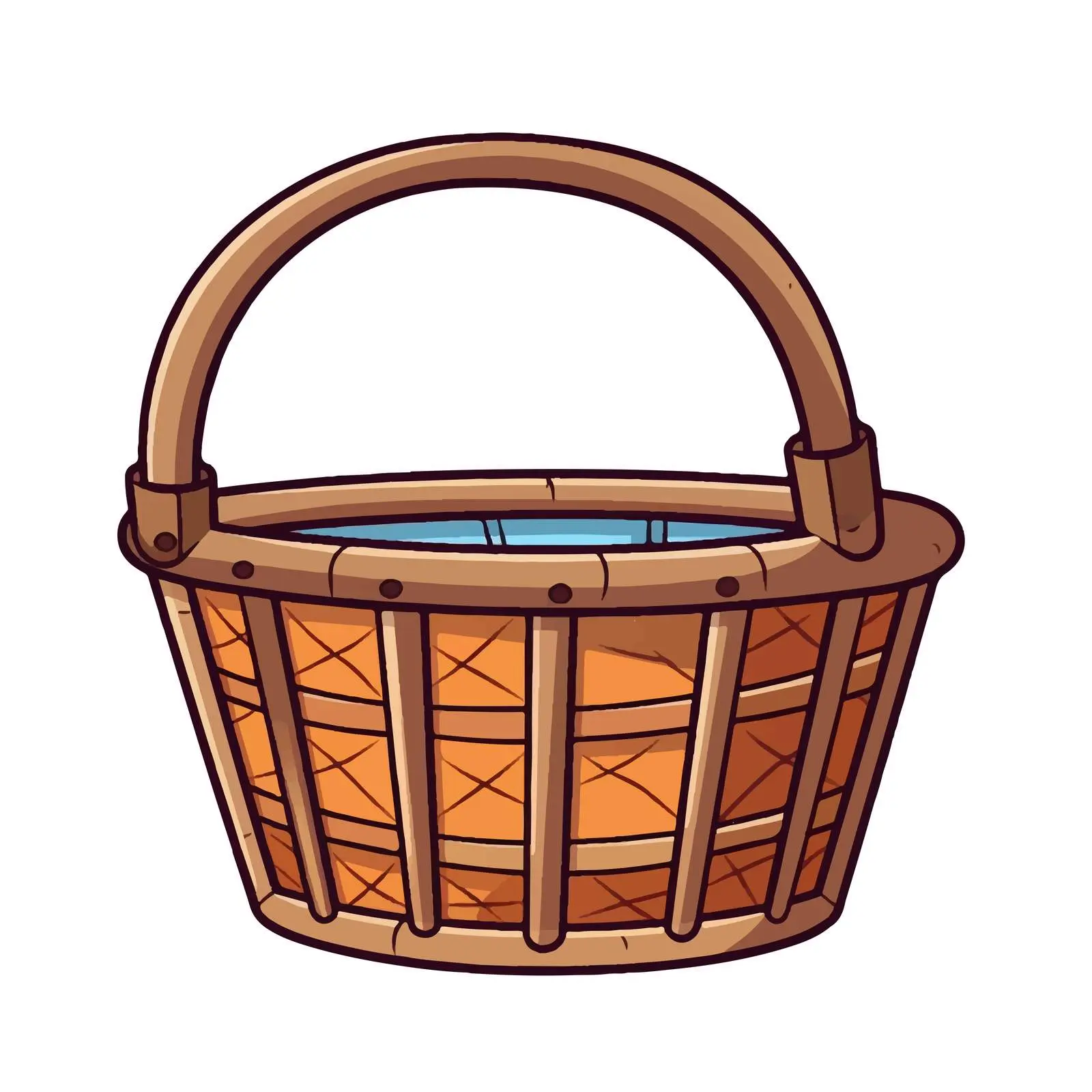 Line Vector Basket Illustration on White Background — free download from Dotvec