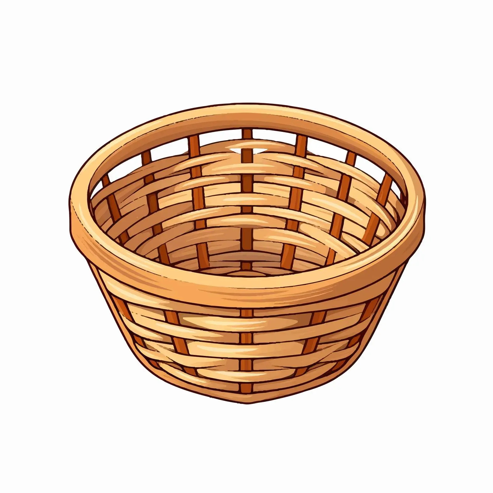 Basket Line Vector Illustration on White Background — free download from Dotvec