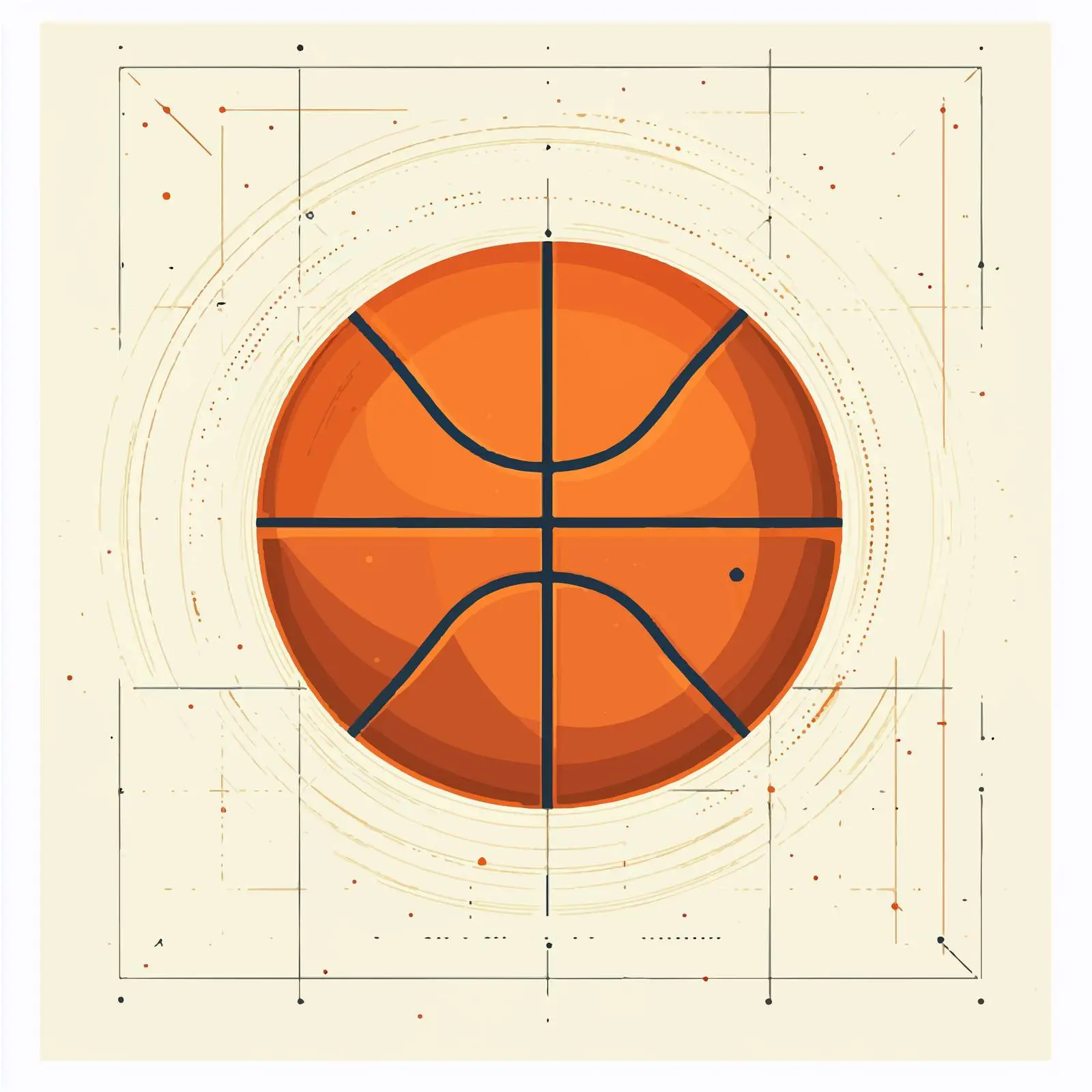 Flat Vector Basketball Illustration — free download from Dotvec