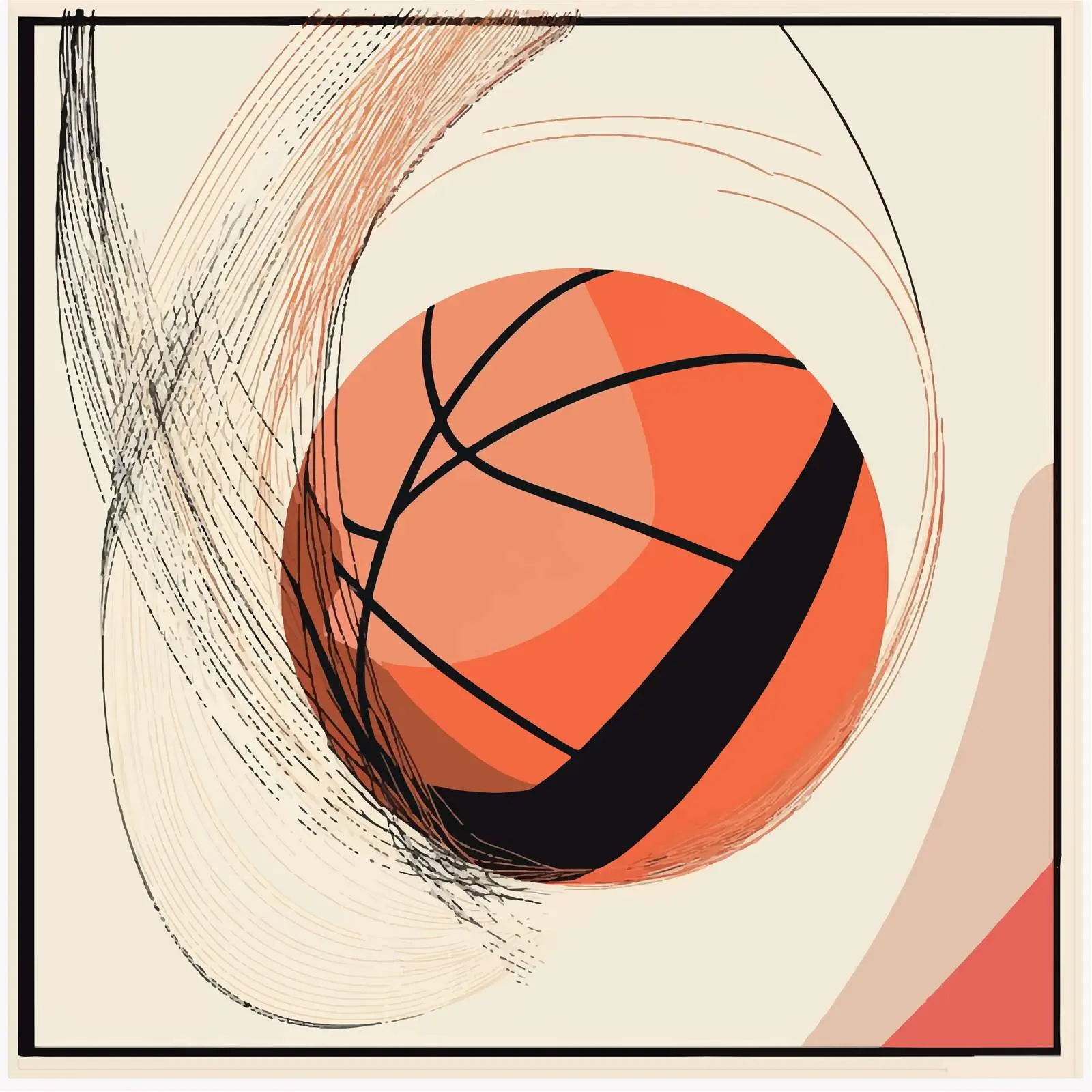 Flat Basketball Vector Illustration — free download from Dotvec