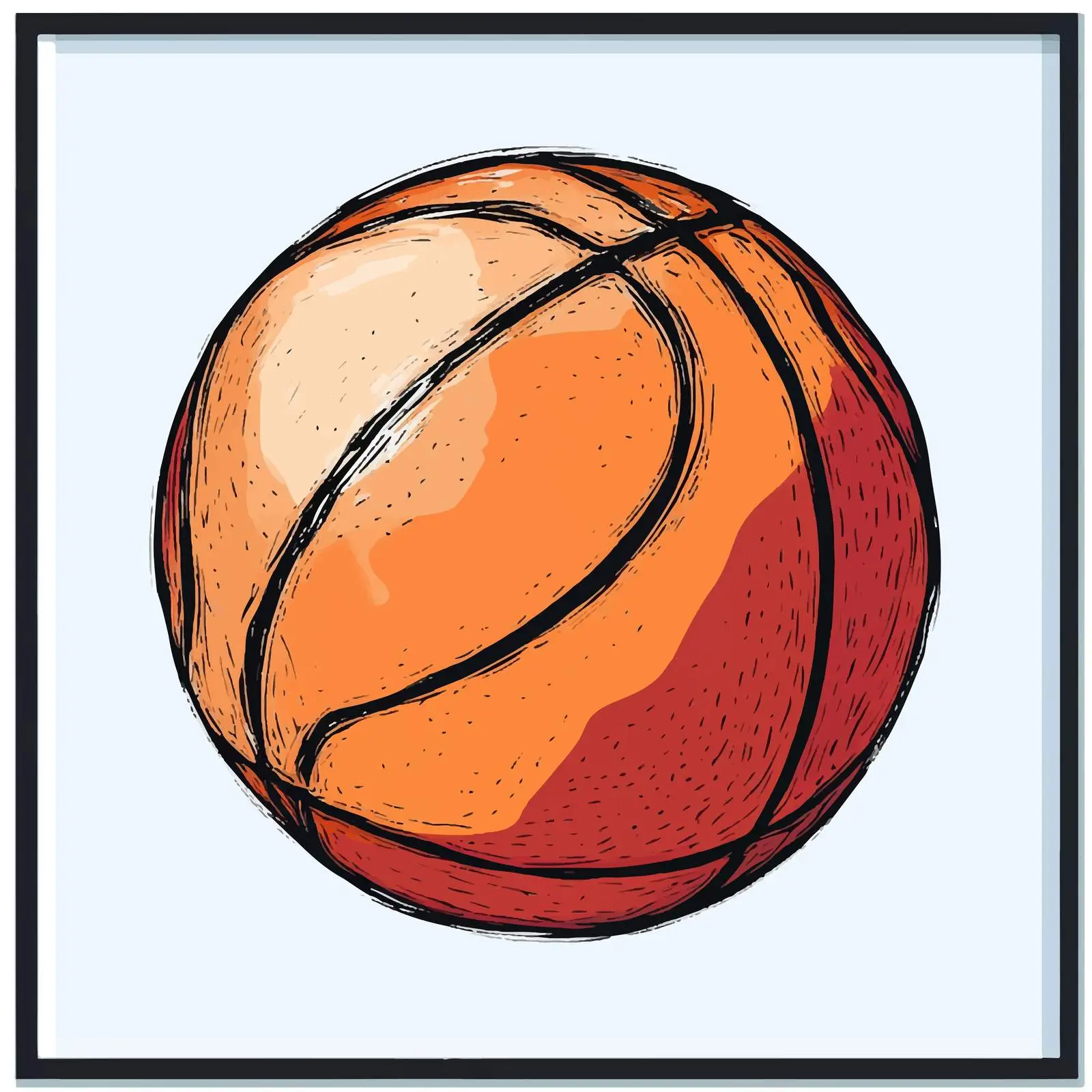 Flat Vector Basketball Illustration — free download from Dotvec
