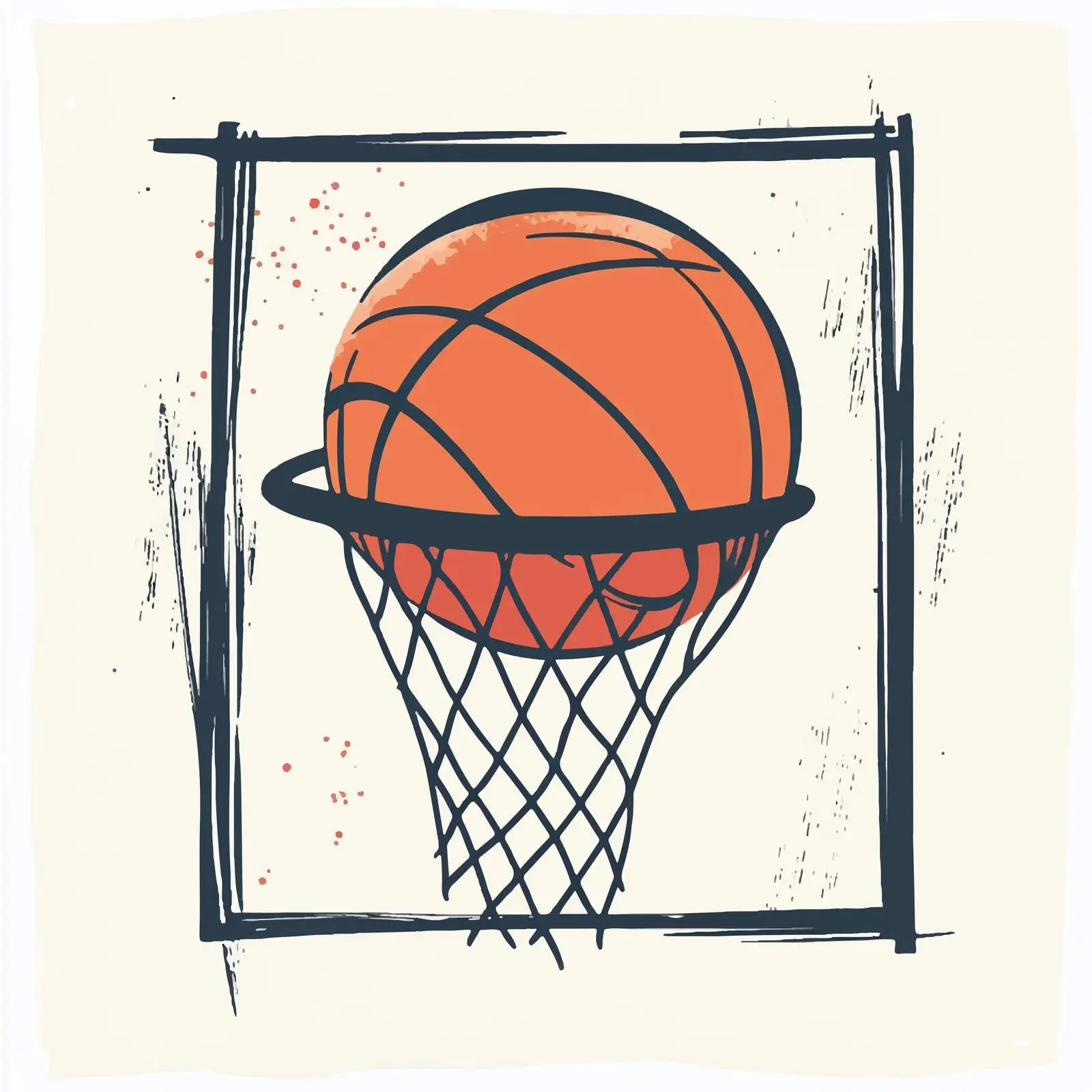 Basketball Balloon with Net Illustration — free download from Dotvec