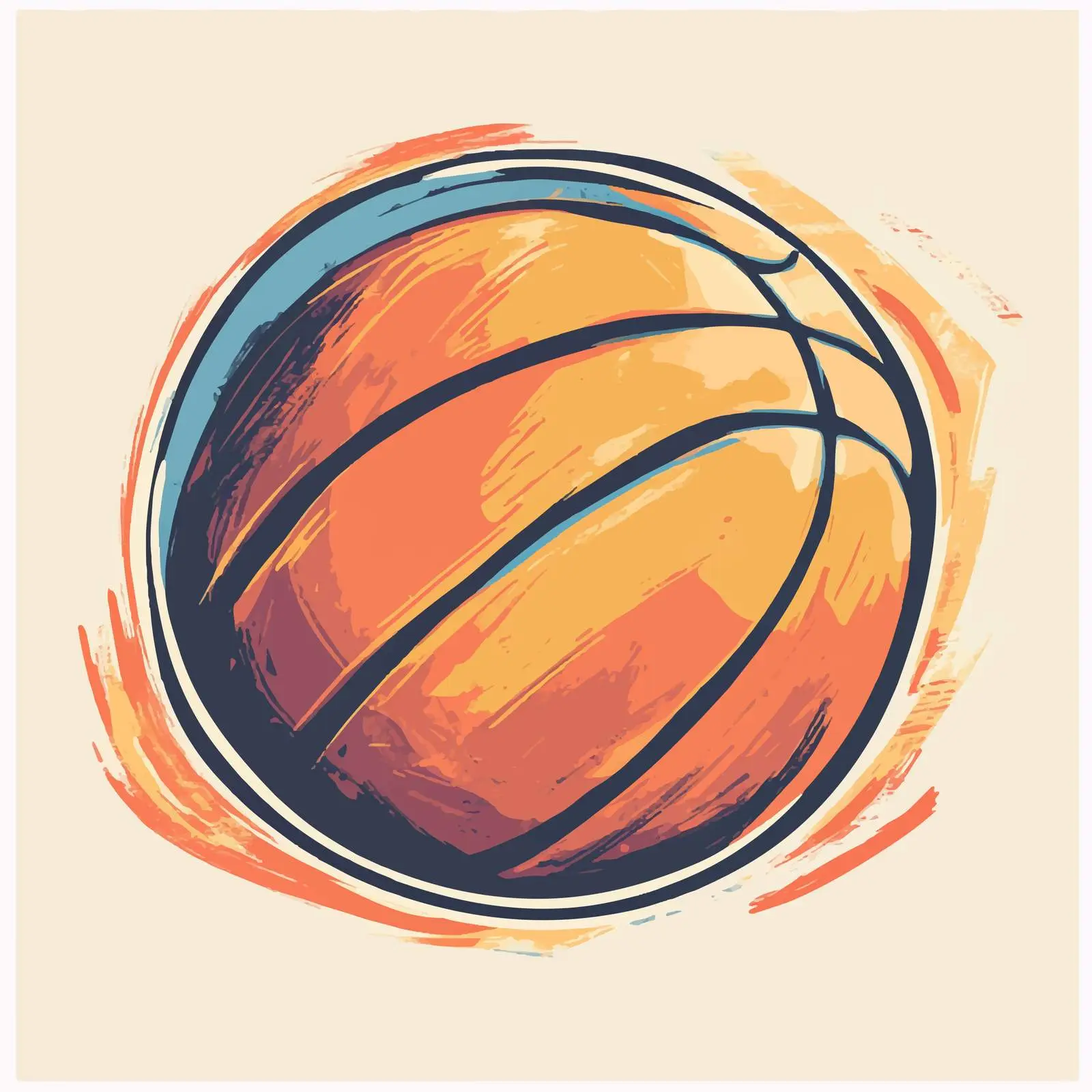Flat Basketball Vector Illustration — free download from Dotvec