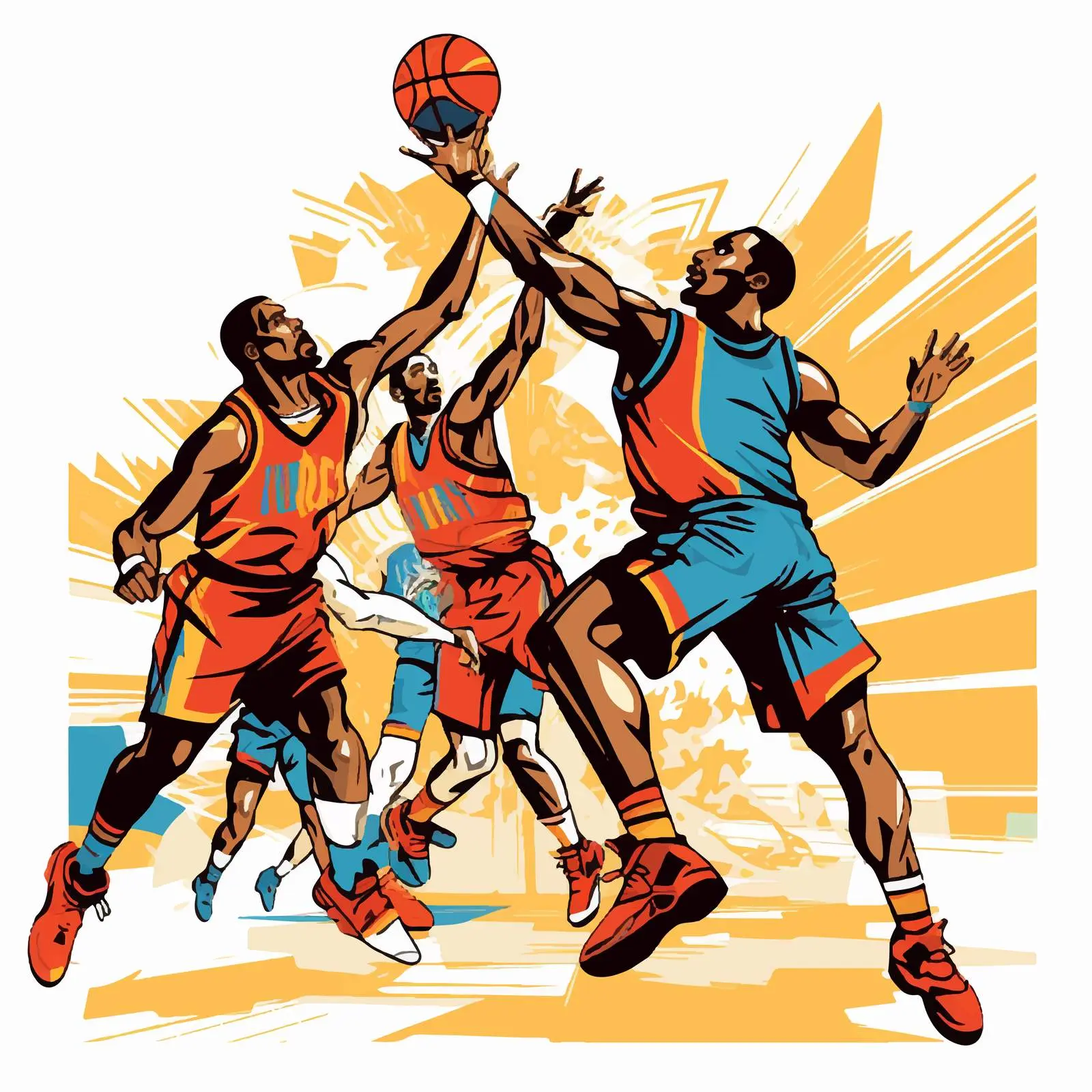 Basketball Game Cartoon Vector Illustration — free download from Dotvec