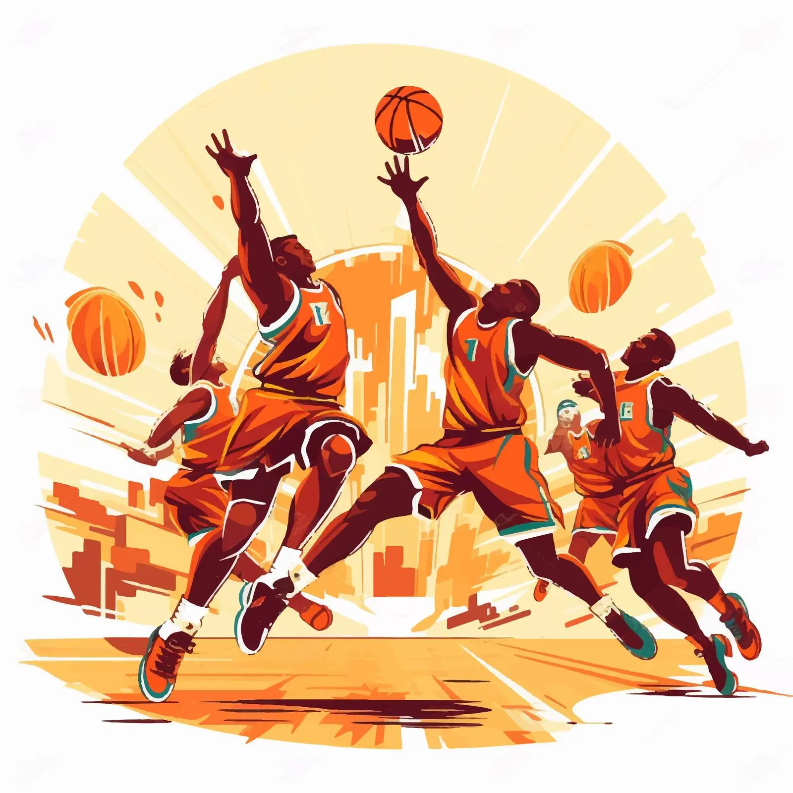 Cartoon Vector Basketball Game Design Illustration — free download from Dotvec