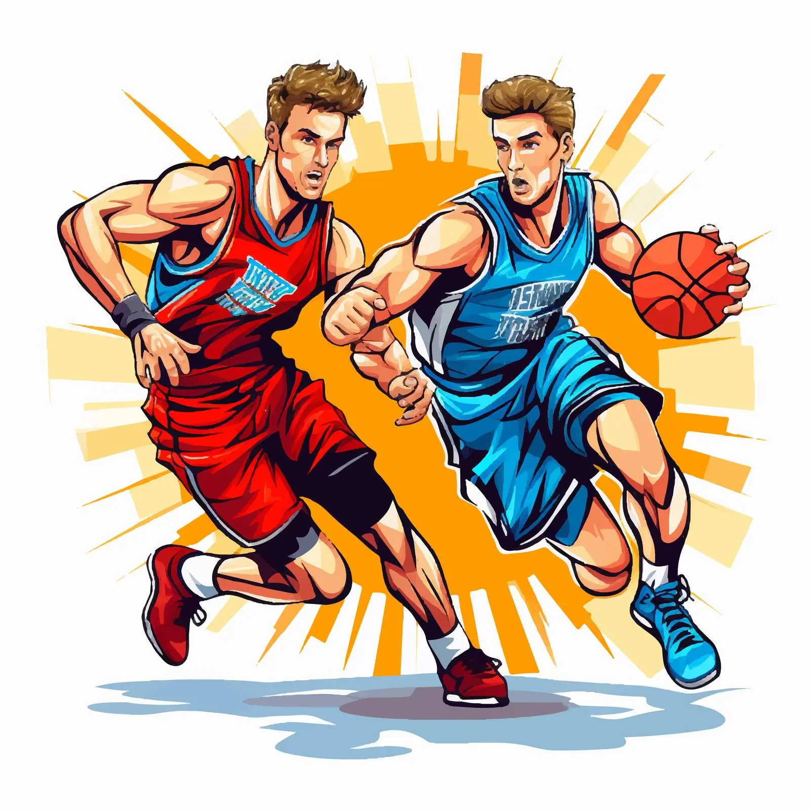 Cartoon Basketball Game Vector Illustration — free download from Dotvec