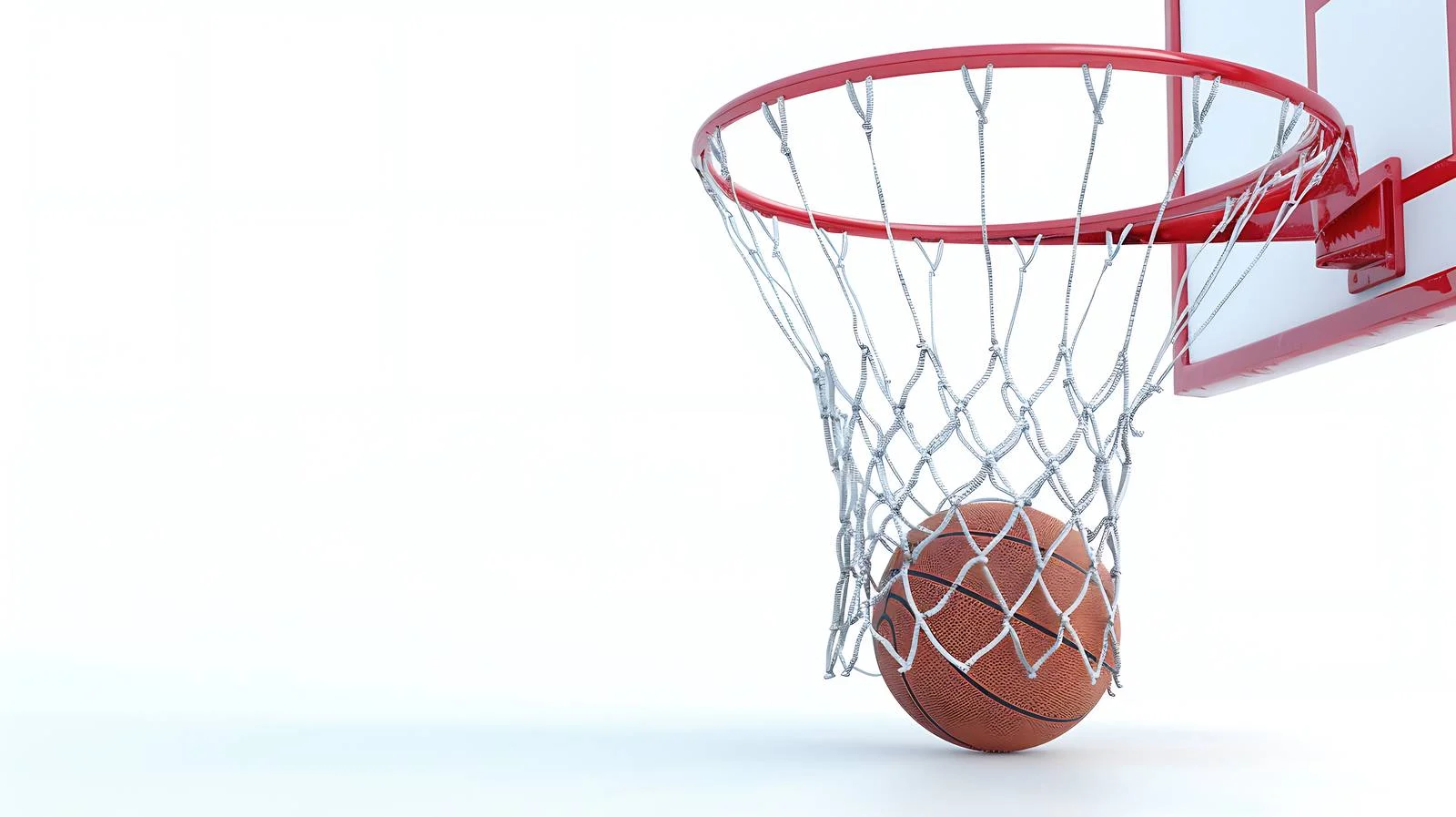 Single Basketball on Isolated White Rim — free download from Dotvec