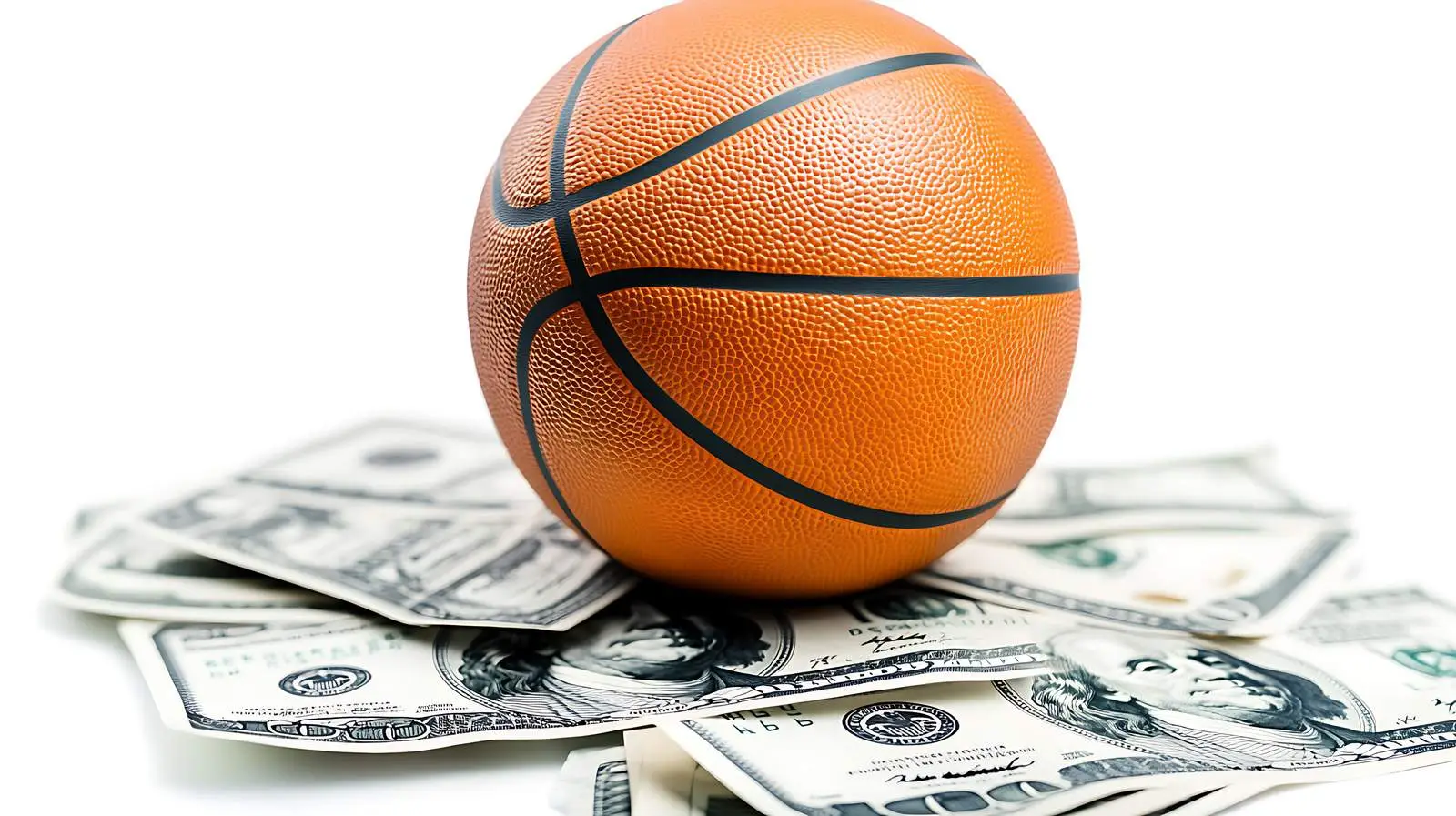 Luxurious Basketball on Money Stack — free download from Dotvec