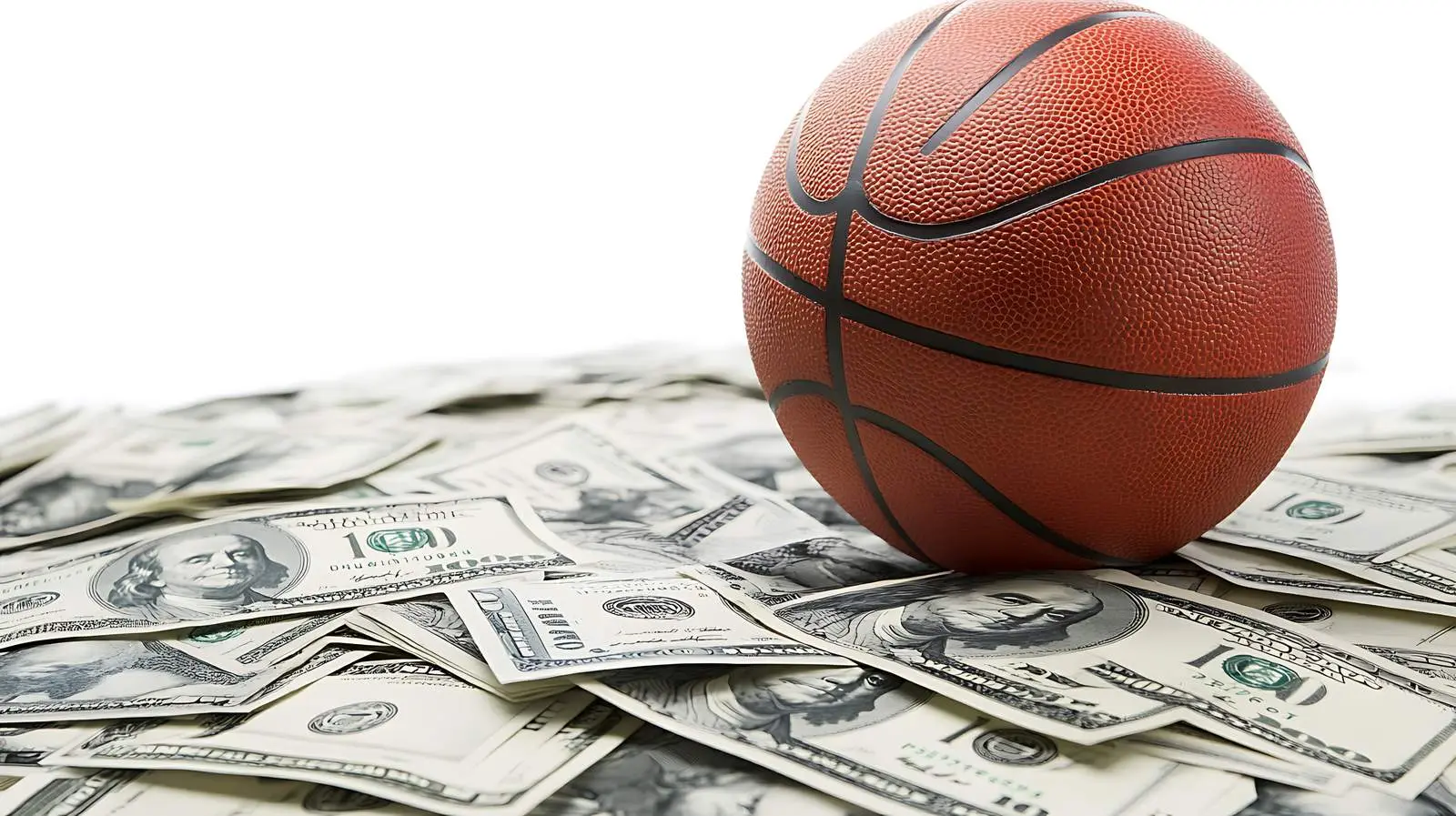 Luxury Basketball on Money Pile — free download from Dotvec