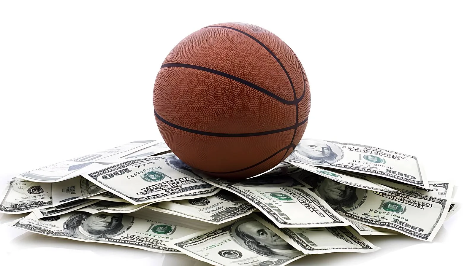 Luxurious Basketball on Money Stack — free download from Dotvec