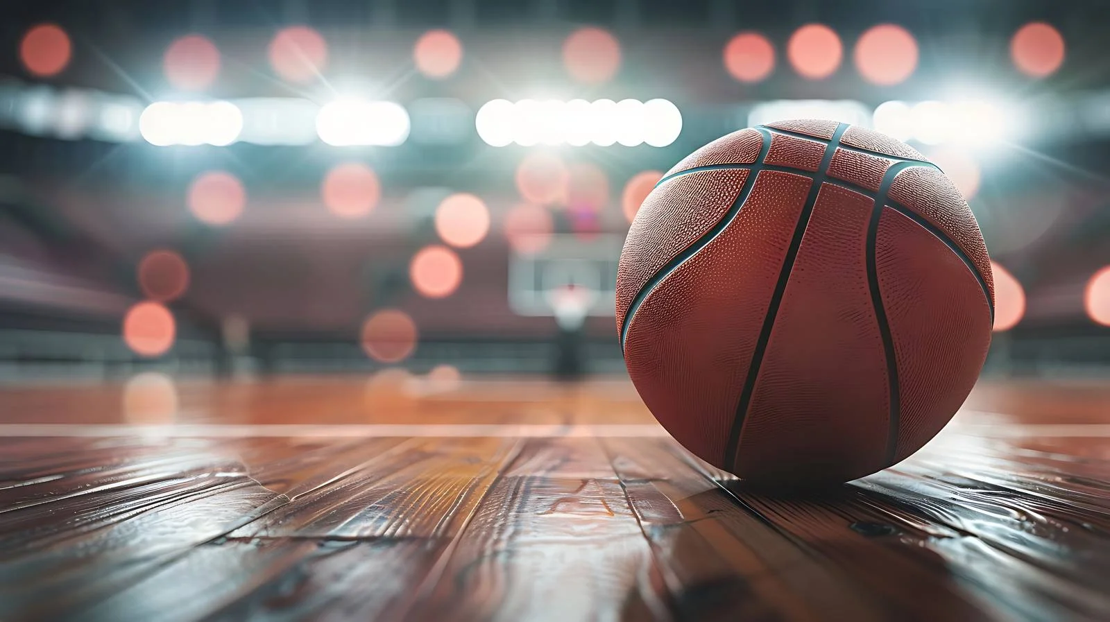 Basketball Court Illuminated by Bright Lights — free download from Dotvec