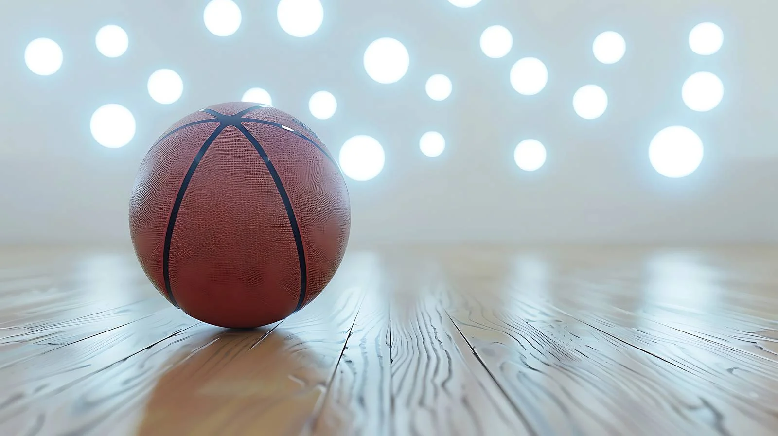 Vibrant Basketball Court Lit Beneath Luminous Lights — free download from Dotvec