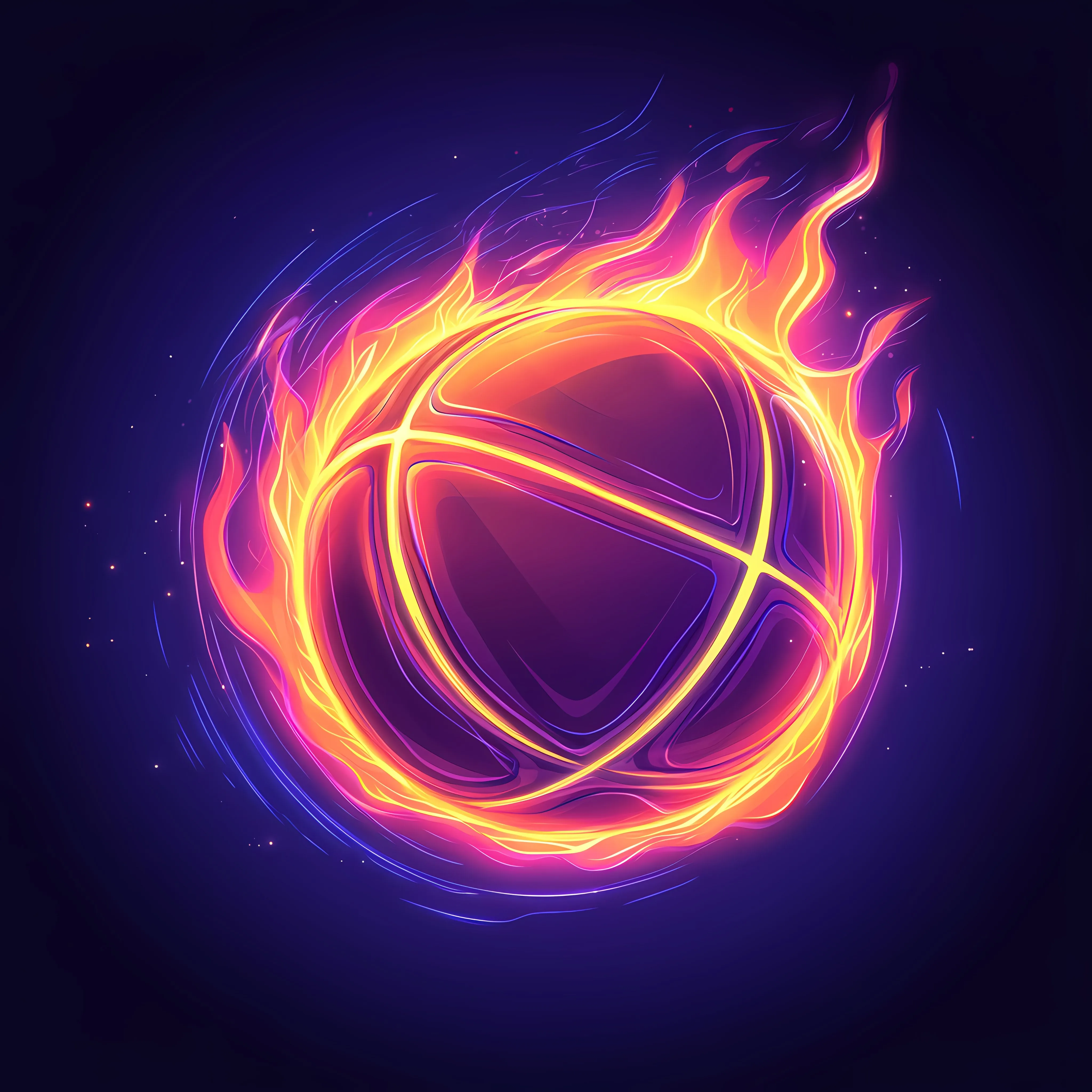 Neon Basketball Sport Illustration in Flat Style — free download from Dotvec