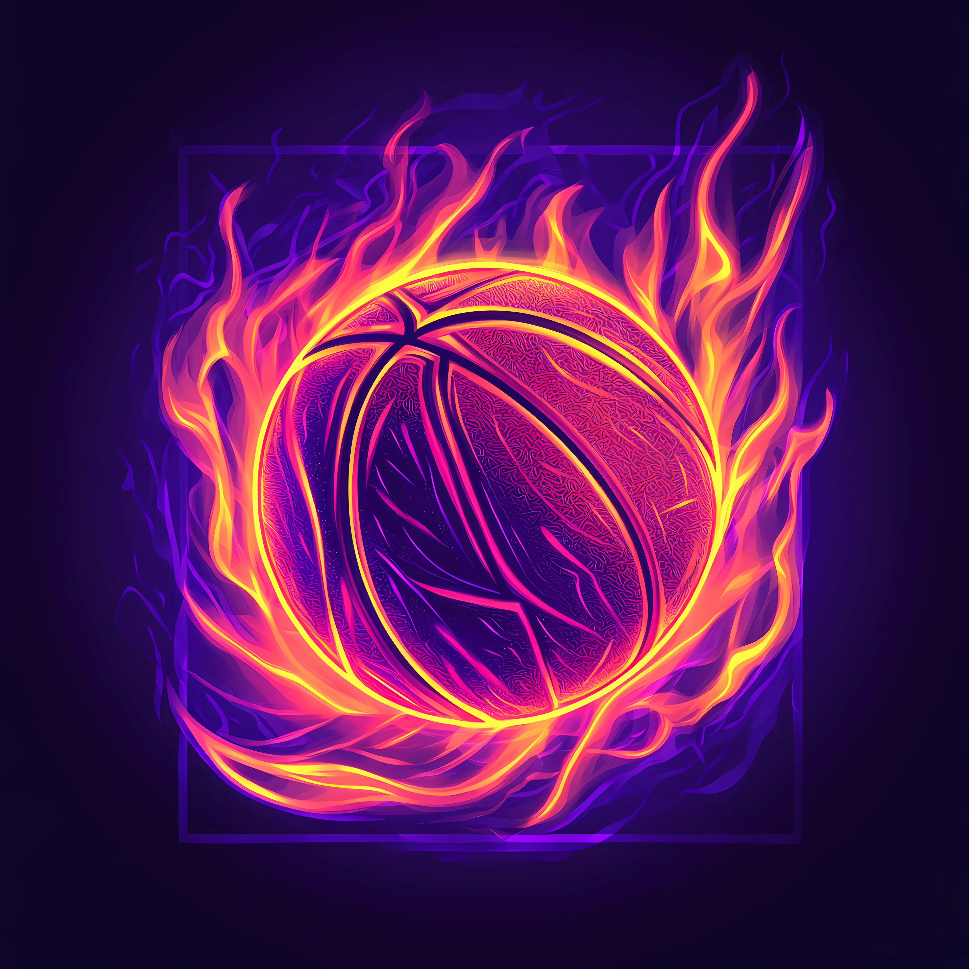 Neon Basketball Fire Sport Vector Illustration — free download from Dotvec